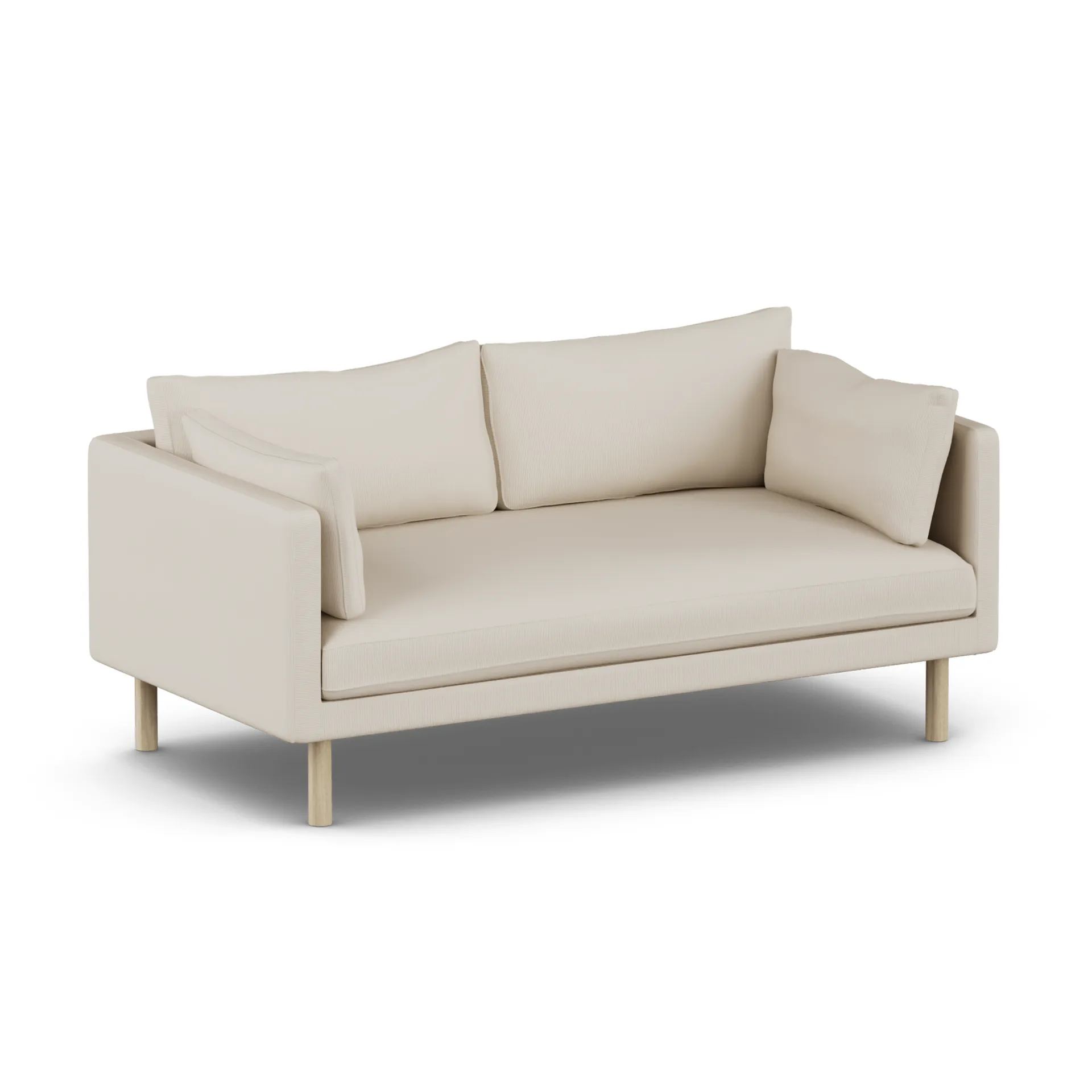 Linnevik divano, Jump Beige 1956-rovere oliato bianco, 2 sedute, senza gonna 1898