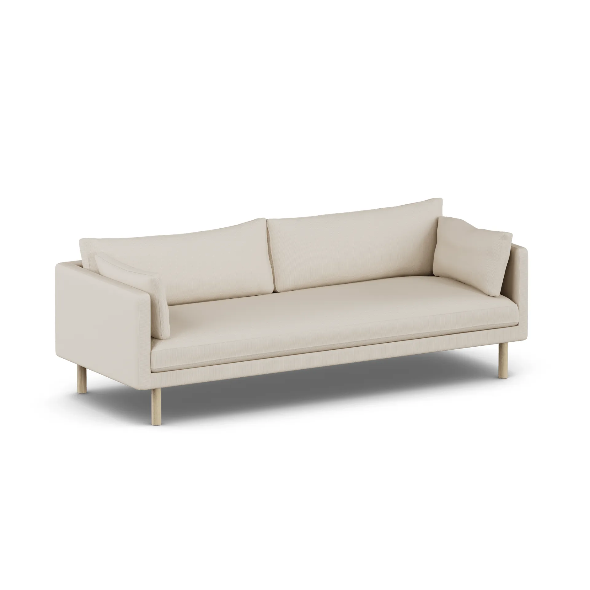 Linnevik divano, Jump Beige 1956-rovere oliato bianco, 4 sedute, senza gonna 1898