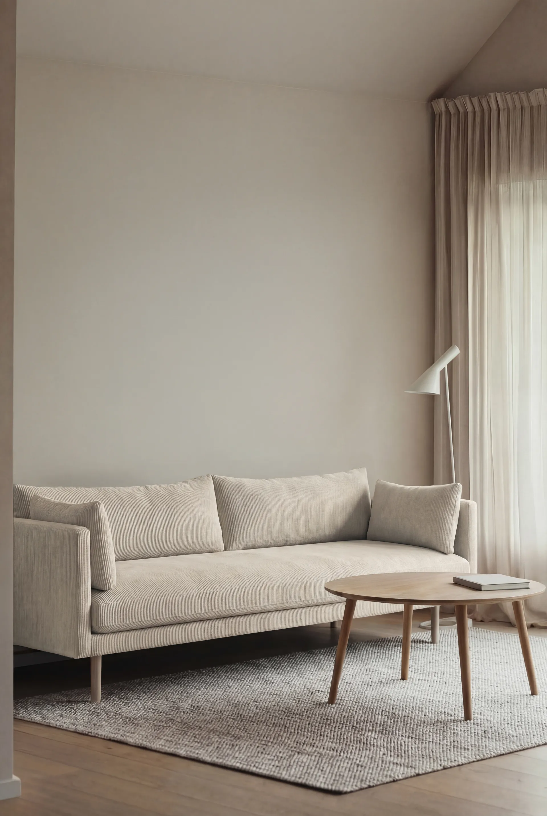 Linnevik divano, Jump Beige 1956-rovere oliato bianco, 4 sedute, senza gonna 1898