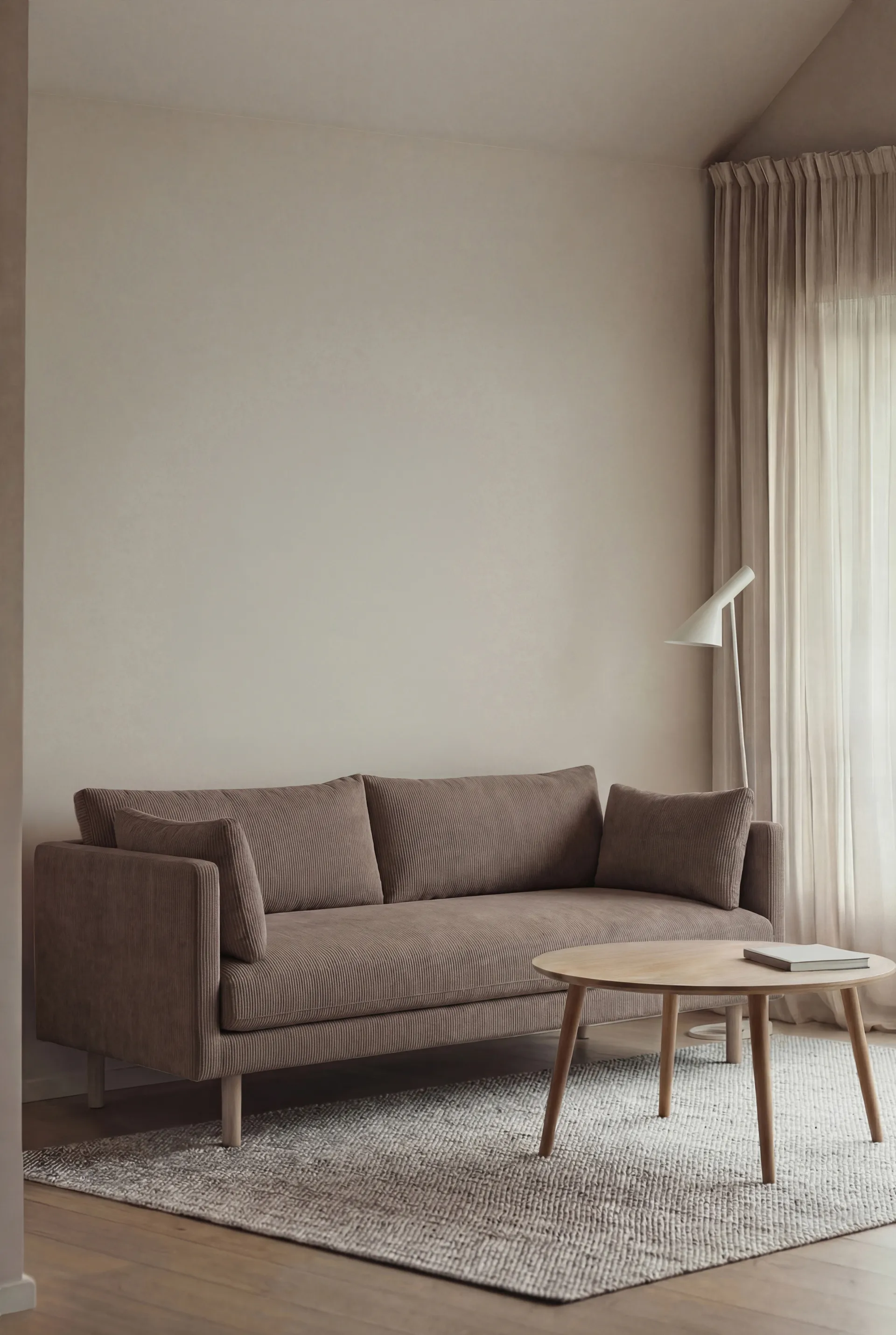 Linnevik divano, Jump Brown 1955-rovere oliato bianco, 2 sedute, senza gonna 1898
