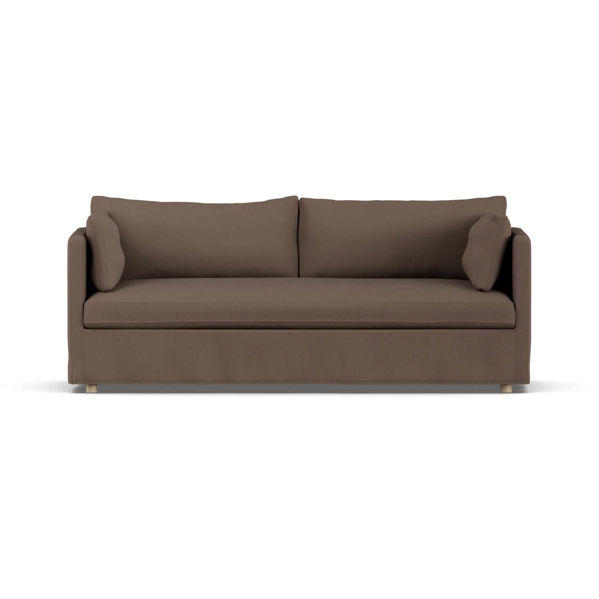 Linnevik divano, Jump brown 1955-rovere oliato bianco, 3 sedute, con gonna 1898