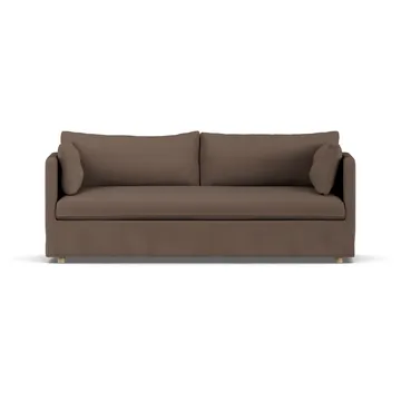 Linnevik divano - Jump brown 1955-rovere oliato bianco, 3 sedute, con gonna - 1898