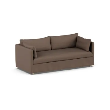 Linnevik divano - Jump brown 1955-rovere oliato bianco, 3 sedute, con gonna - 1898