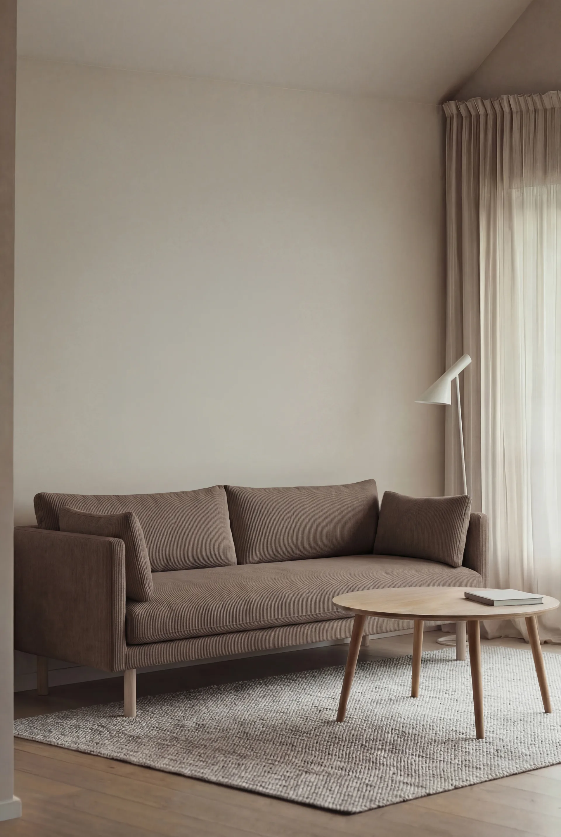 Linnevik divano, Jump Brown 1955-rovere oliato bianco, 3 sedute, senza gonna 1898