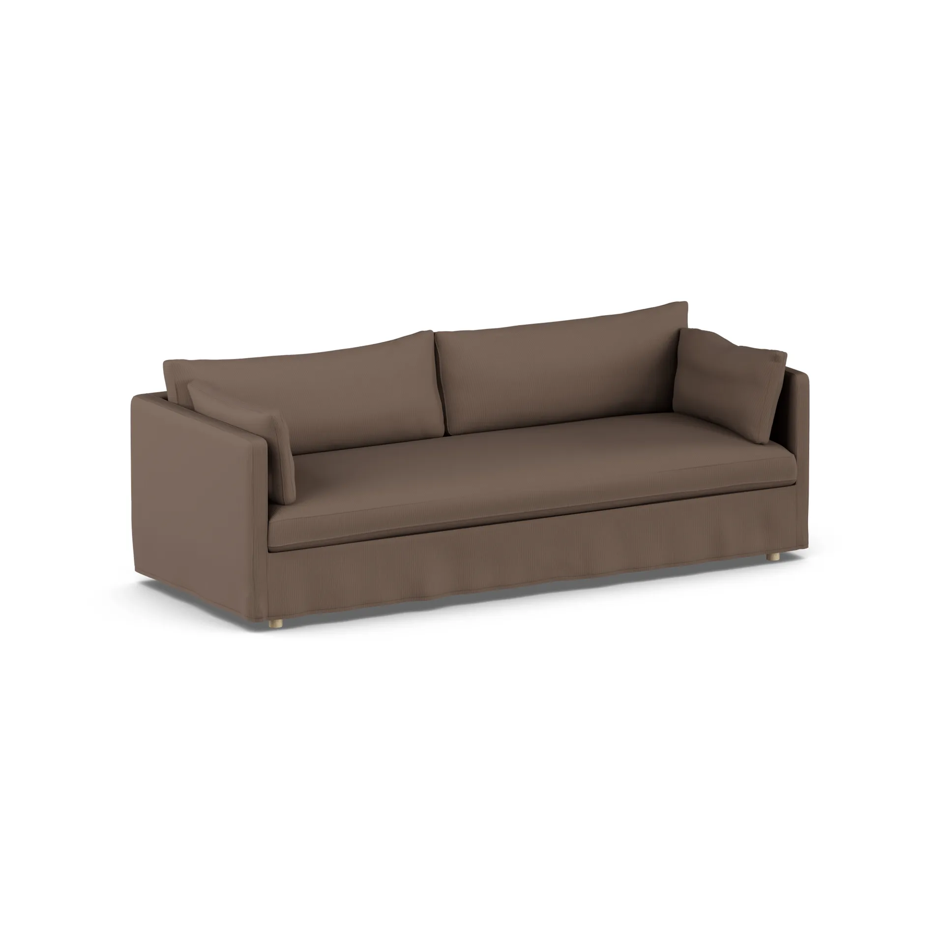 Linnevik divano, Jump brown 1955-rovere oliato bianco, 4 sedute, con gonna 1898