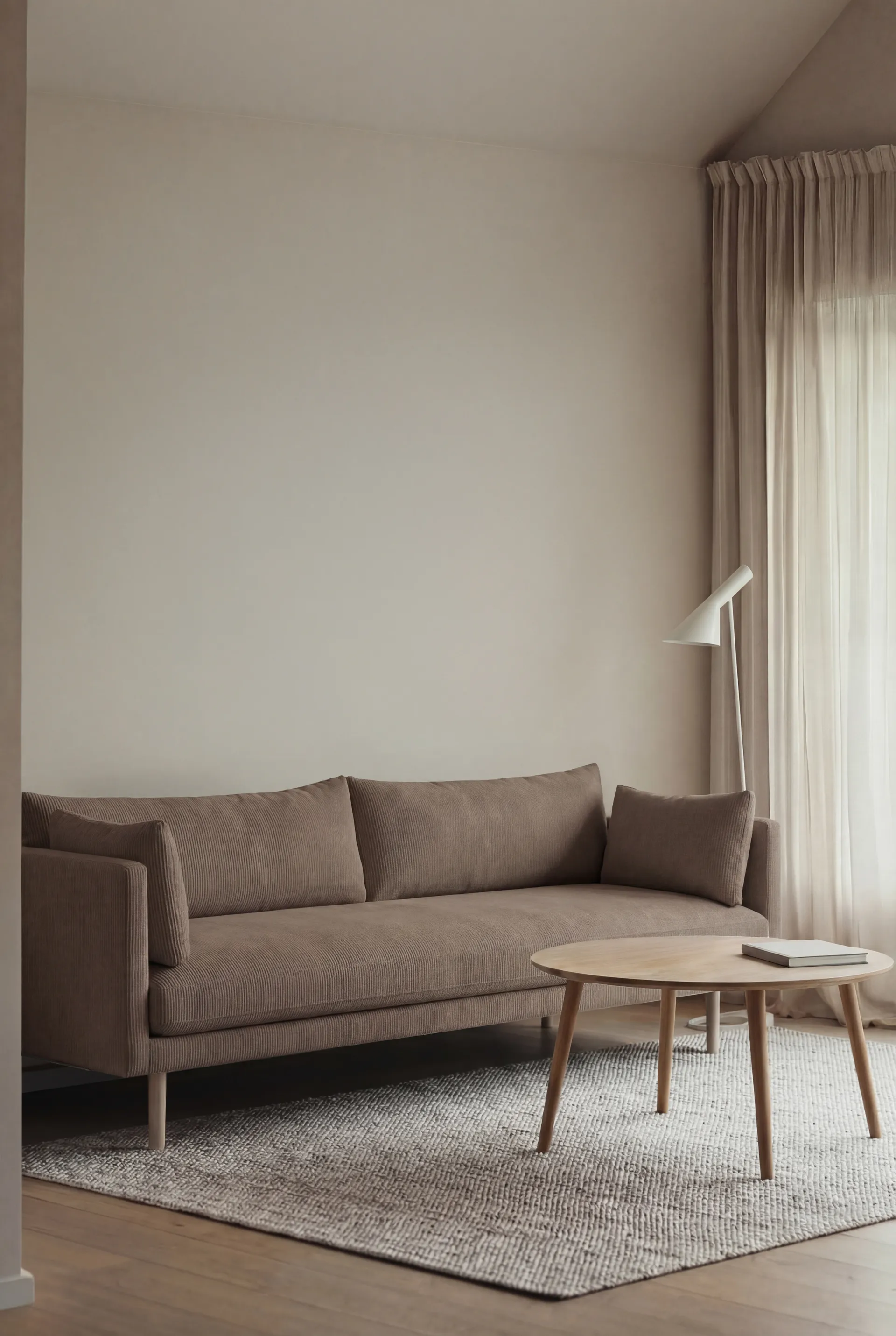 Linnevik divano, Jump Brown 1955-rovere oliato bianco, 4 sedute, senza gonna 1898