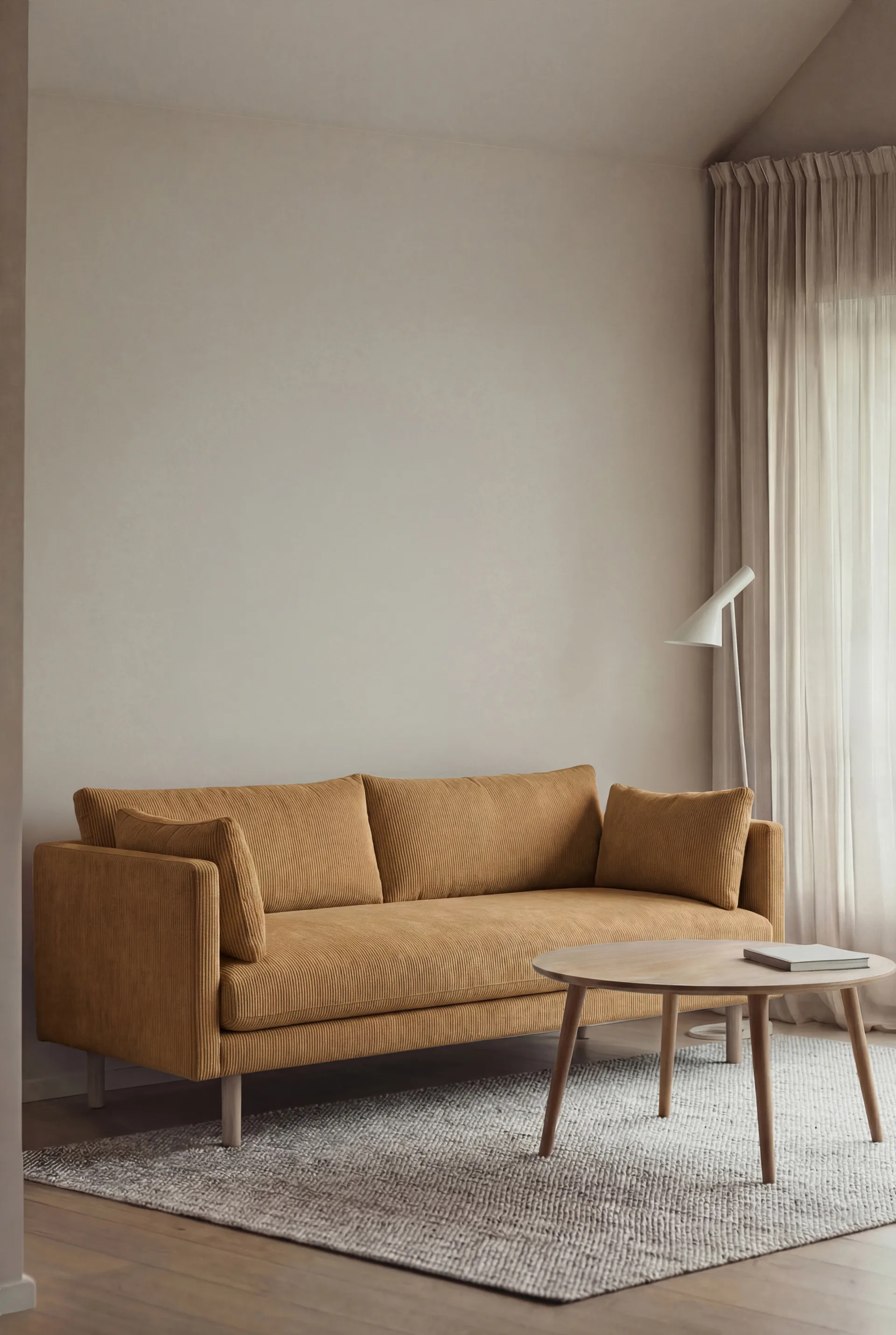 Linnevik divano, Jump Honey 1959-rovere oliato bianco, 2 sedute, senza gonna 1898
