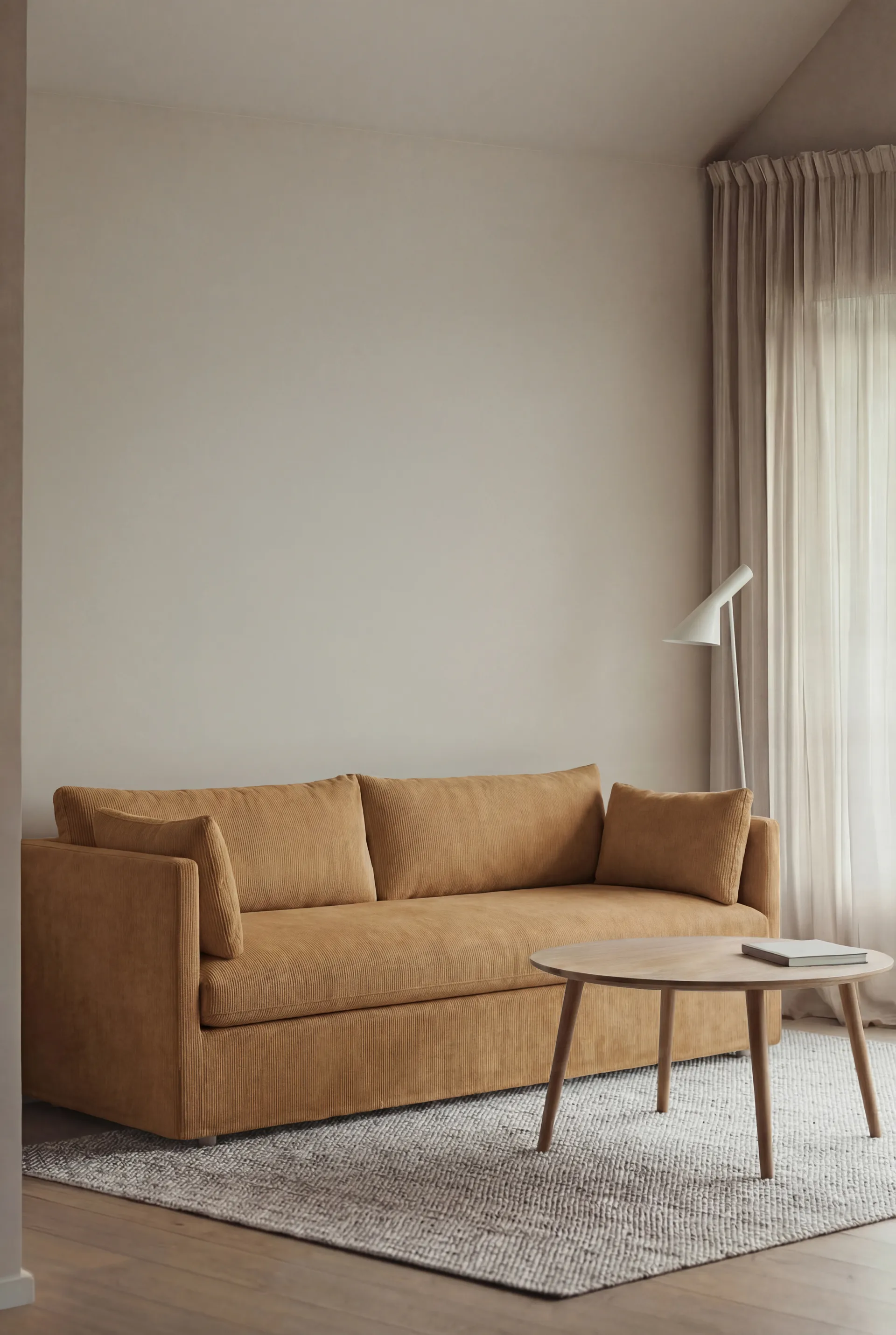 Linnevik divano, Jump Honey 1959-rovere oliato bianco, 3 sedute, con gonna 1898