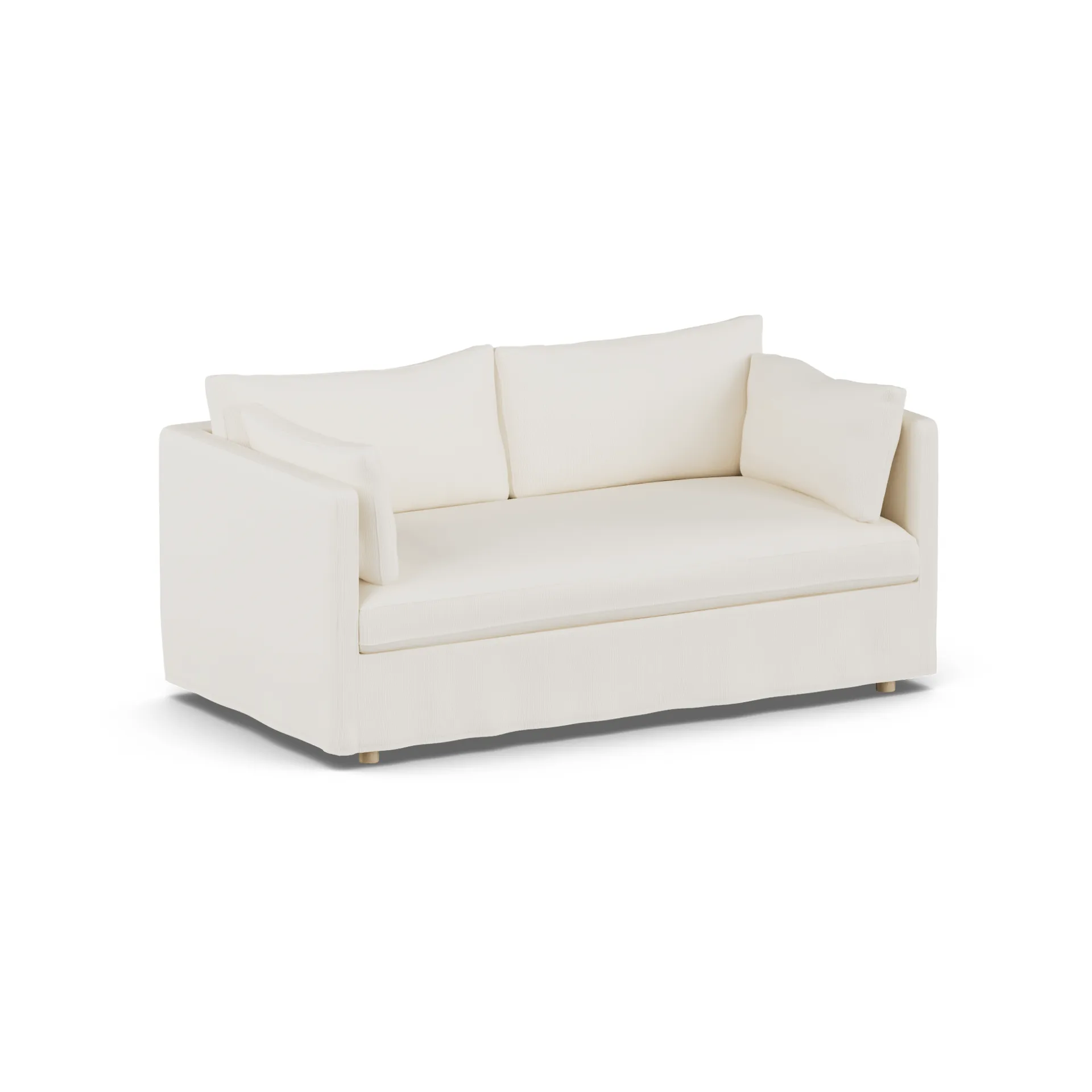 Linnevik divano, Jump off white 1954-rovere oliato bianco, 2 sedute, con gonna 1898