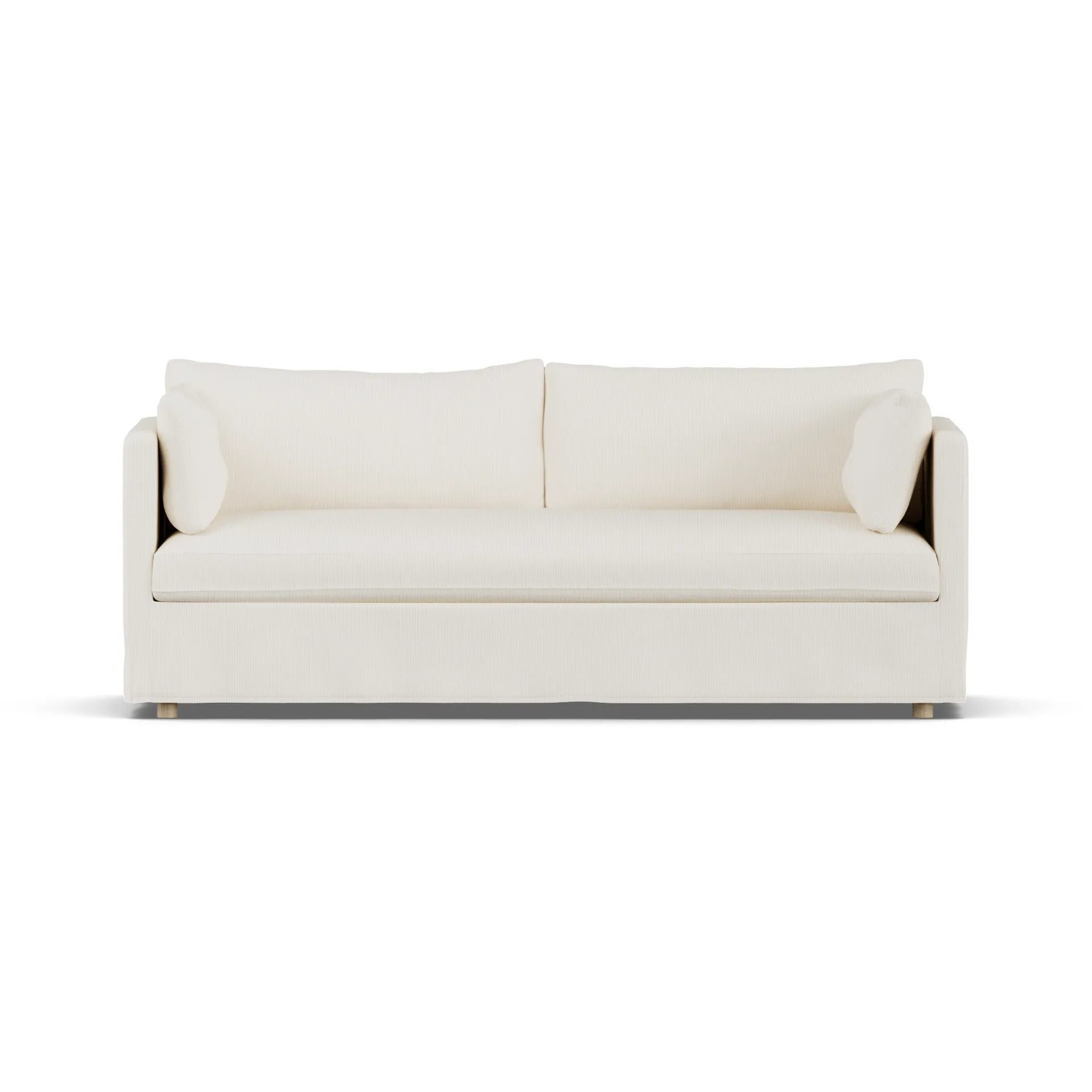 Linnevik divano, Jump off white 1954-rovere oliato bianco, 3 sedute, con gonna 1898