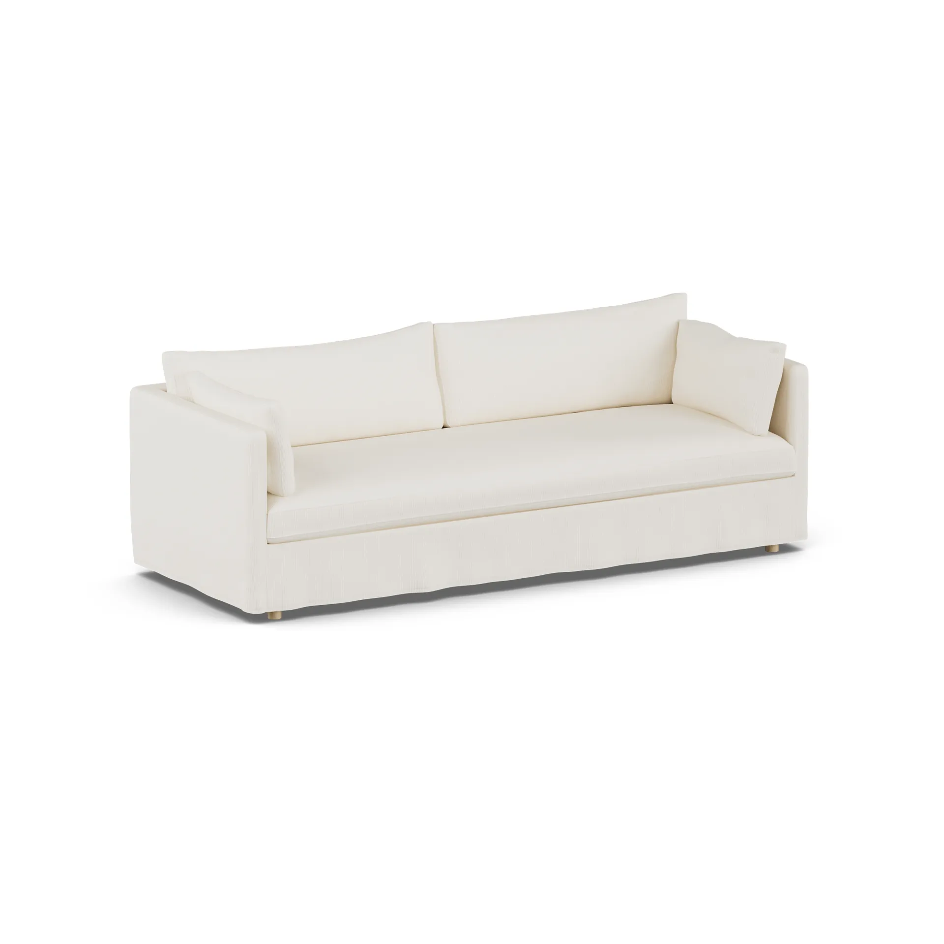 Linnevik divano, Jump off white 1954-rovere oliato bianco, 4 sedute, con gonna 1898
