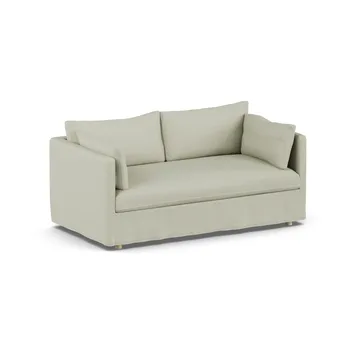 Linnevik divano - Luiza Beige 3981-rovere oliato bianco, 2 sedute, con gonna - 1898