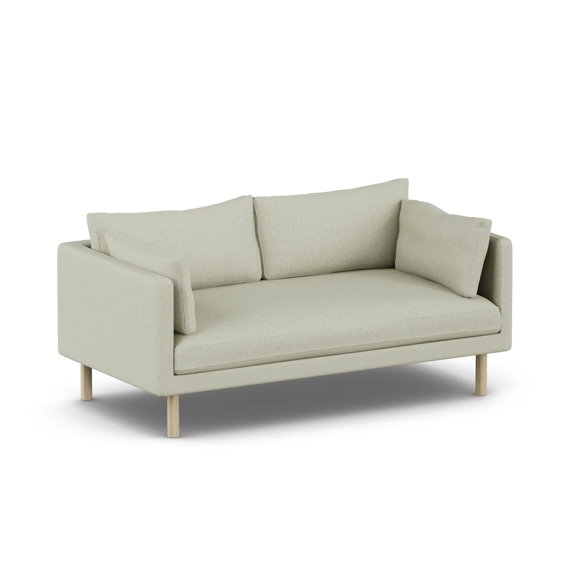 Linnevik divano, Luiza Beige 3981-rovere oliato bianco, 2 sedute, senza gonna 1898