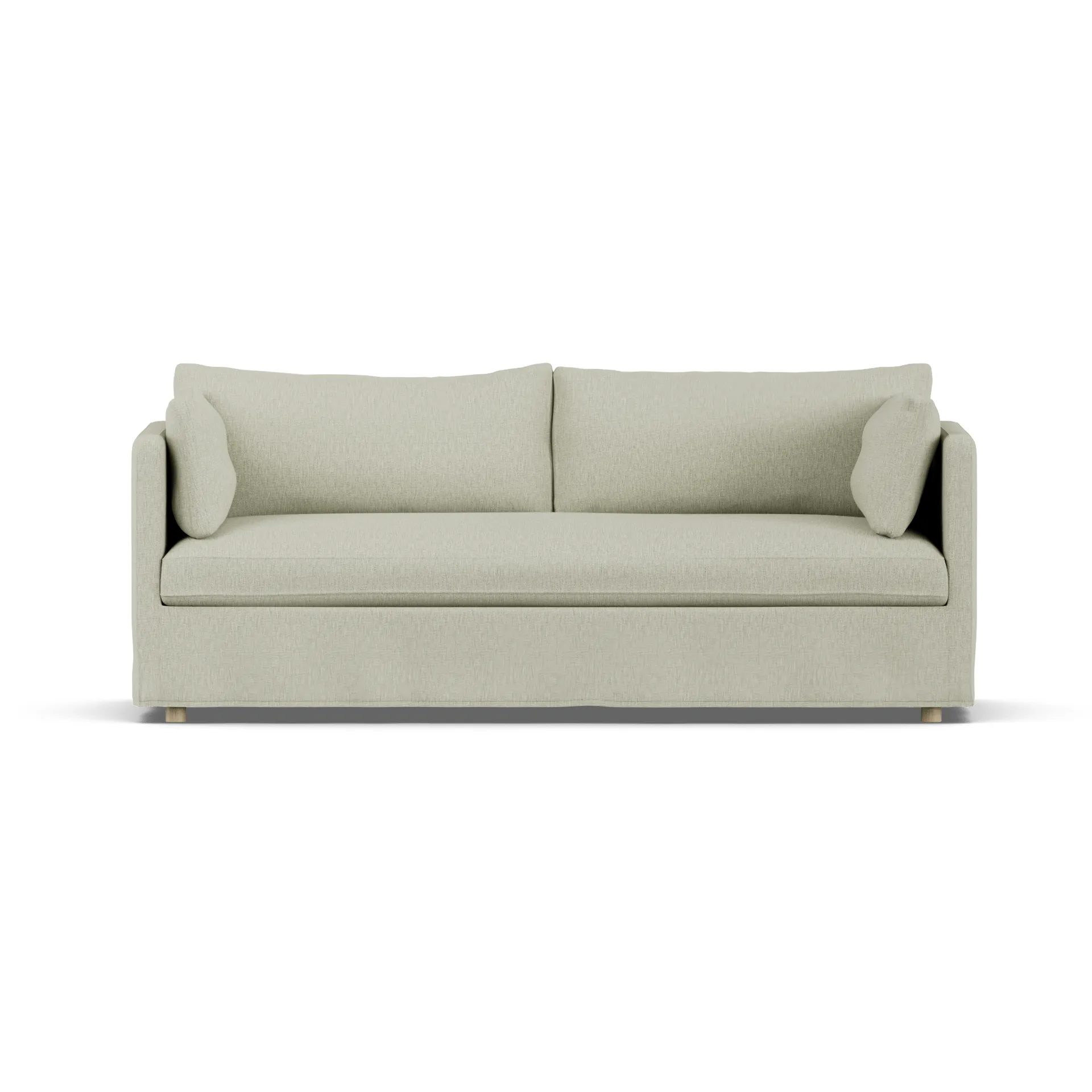 Linnevik divano, Luiza Beige 3981-rovere oliato bianco, 3 sedute, con gonna 1898