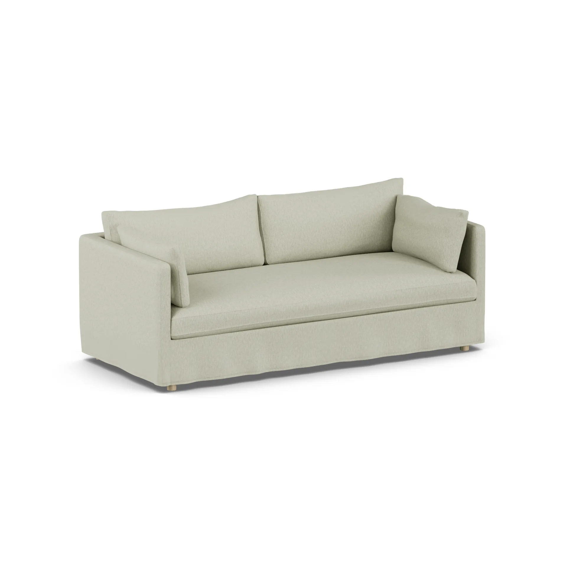 Linnevik divano, Luiza Beige 3981-rovere oliato bianco, 3 sedute, con gonna 1898