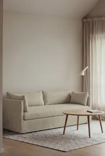 Linnevik divano - Luiza Beige 3981-rovere oliato bianco, 3 sedute, con gonna - 1898