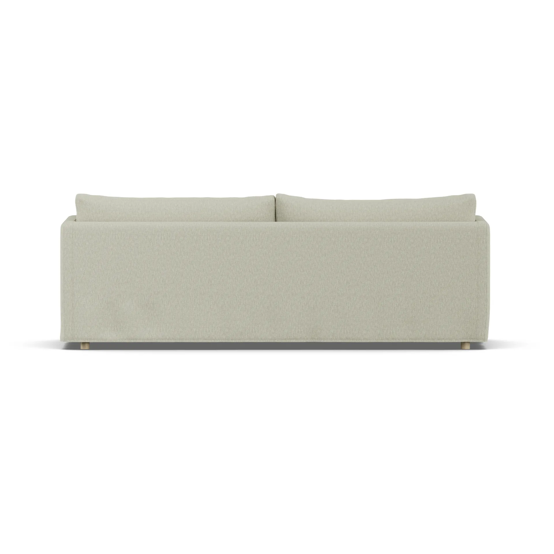 Linnevik divano, Luiza beige 3981-rovere oliato bianco, 4 sedute, con gonna 1898
