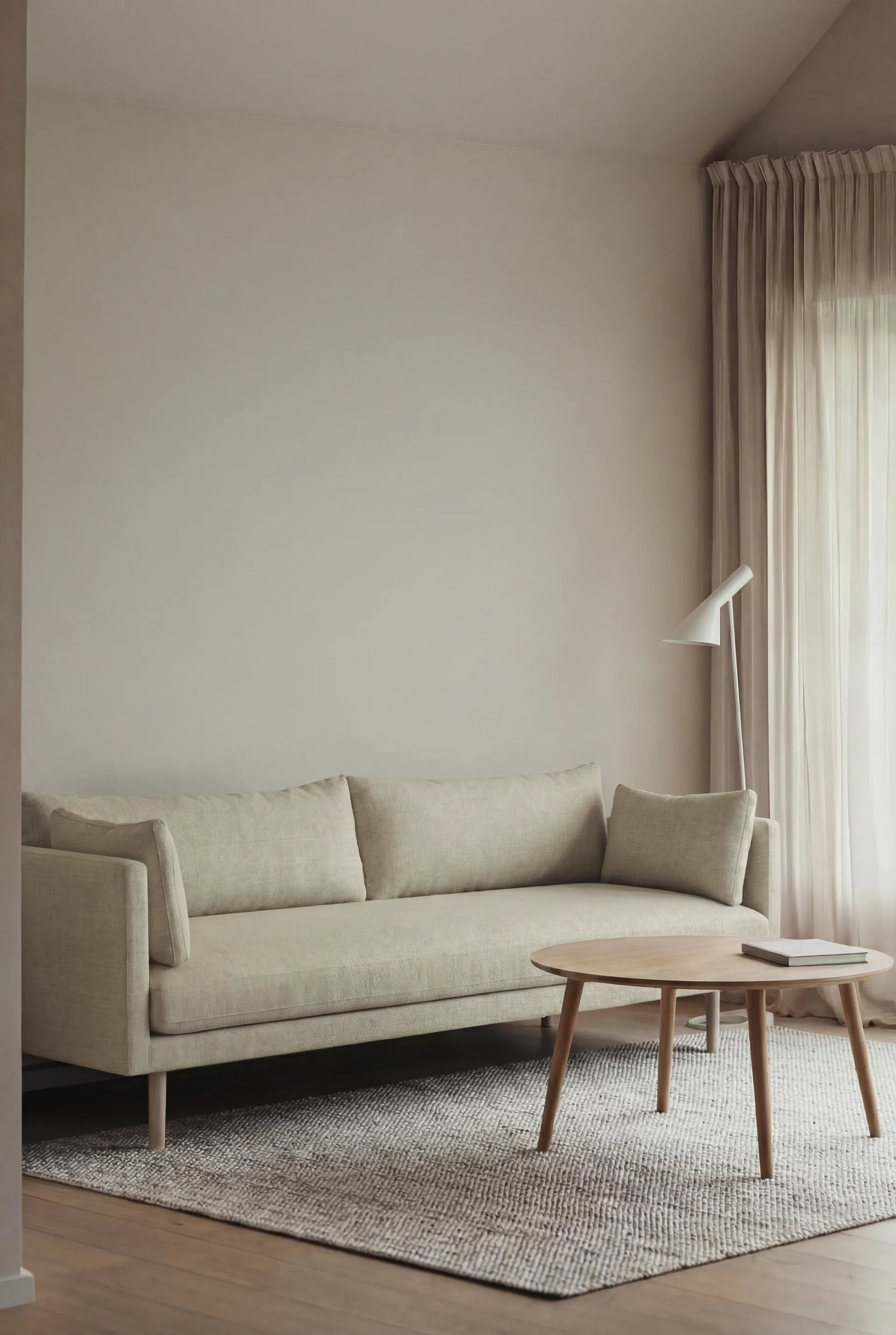Linnevik divano, Luiza Beige 3981-rovere oliato bianco, 4 sedute, senza gonna 1898