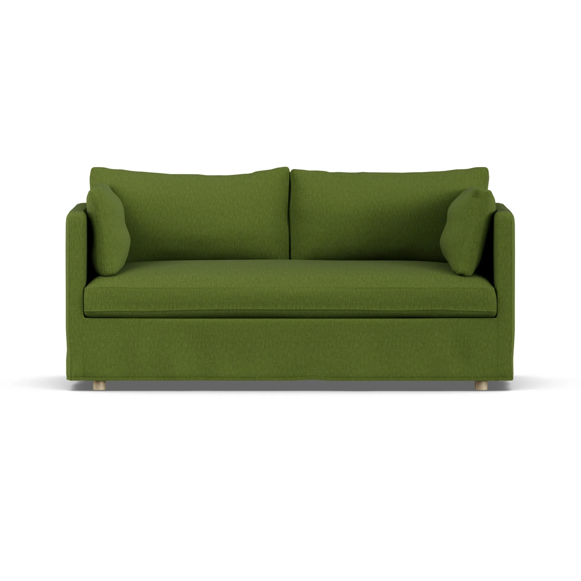 Linnevik divano, Luiza Green 3975-rovere oliato bianco, 2 sedute, con gonna 1898