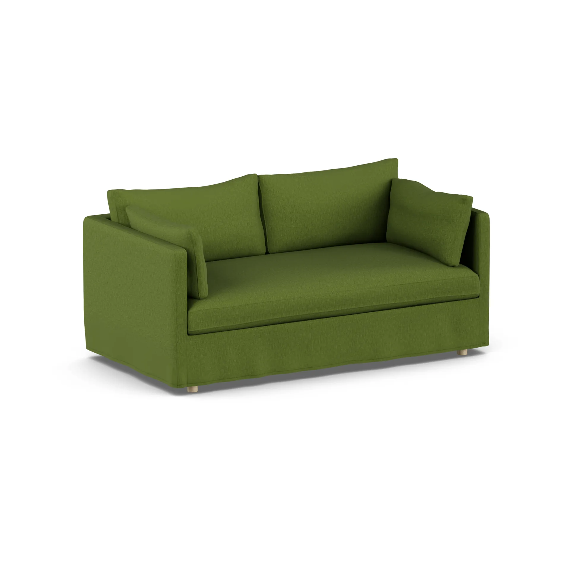Linnevik divano, Luiza Green 3975-rovere oliato bianco, 2 sedute, con gonna 1898