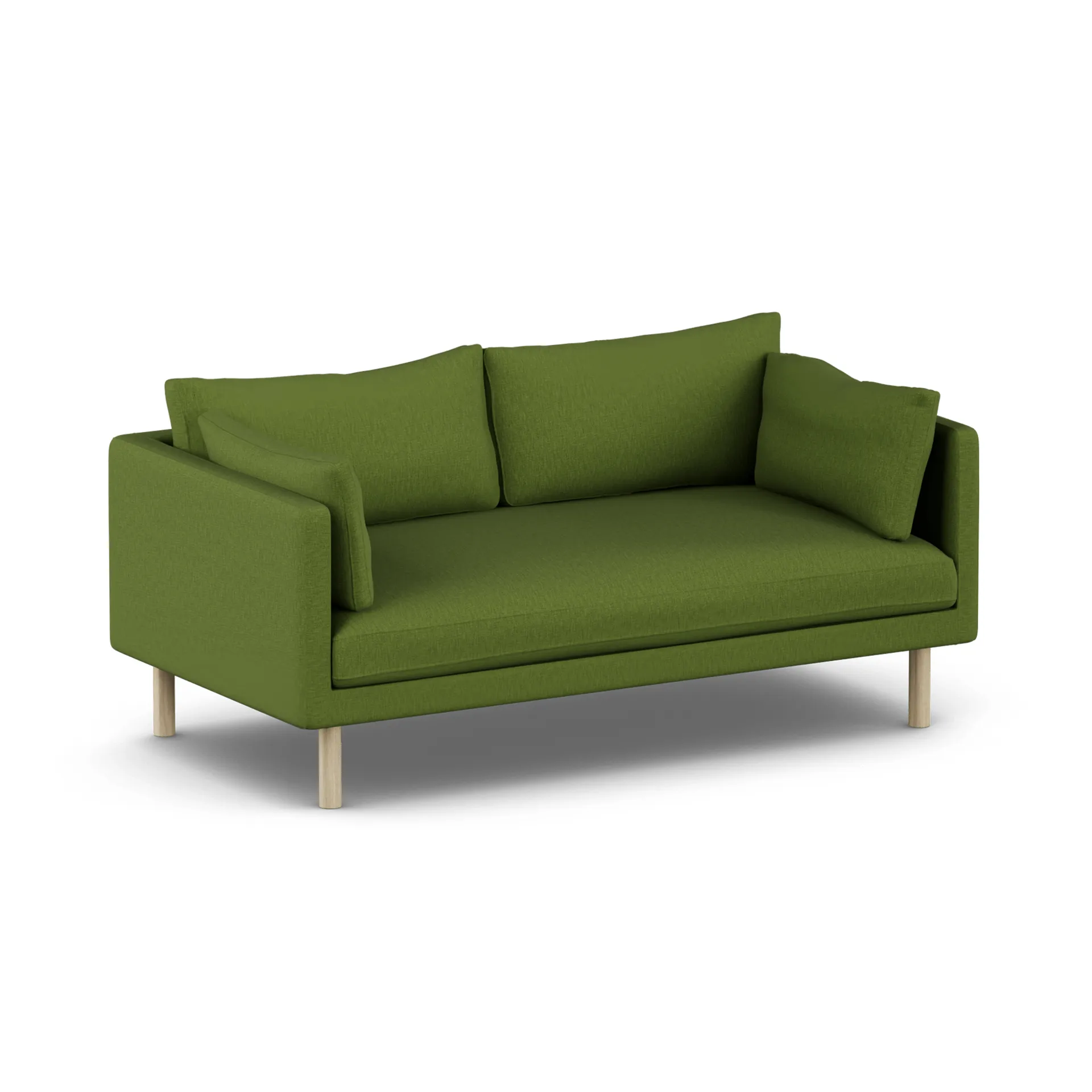 Linnevik divano, Luiza Green 3975-rovere oliato bianco, 2 sedute, senza gonna 1898