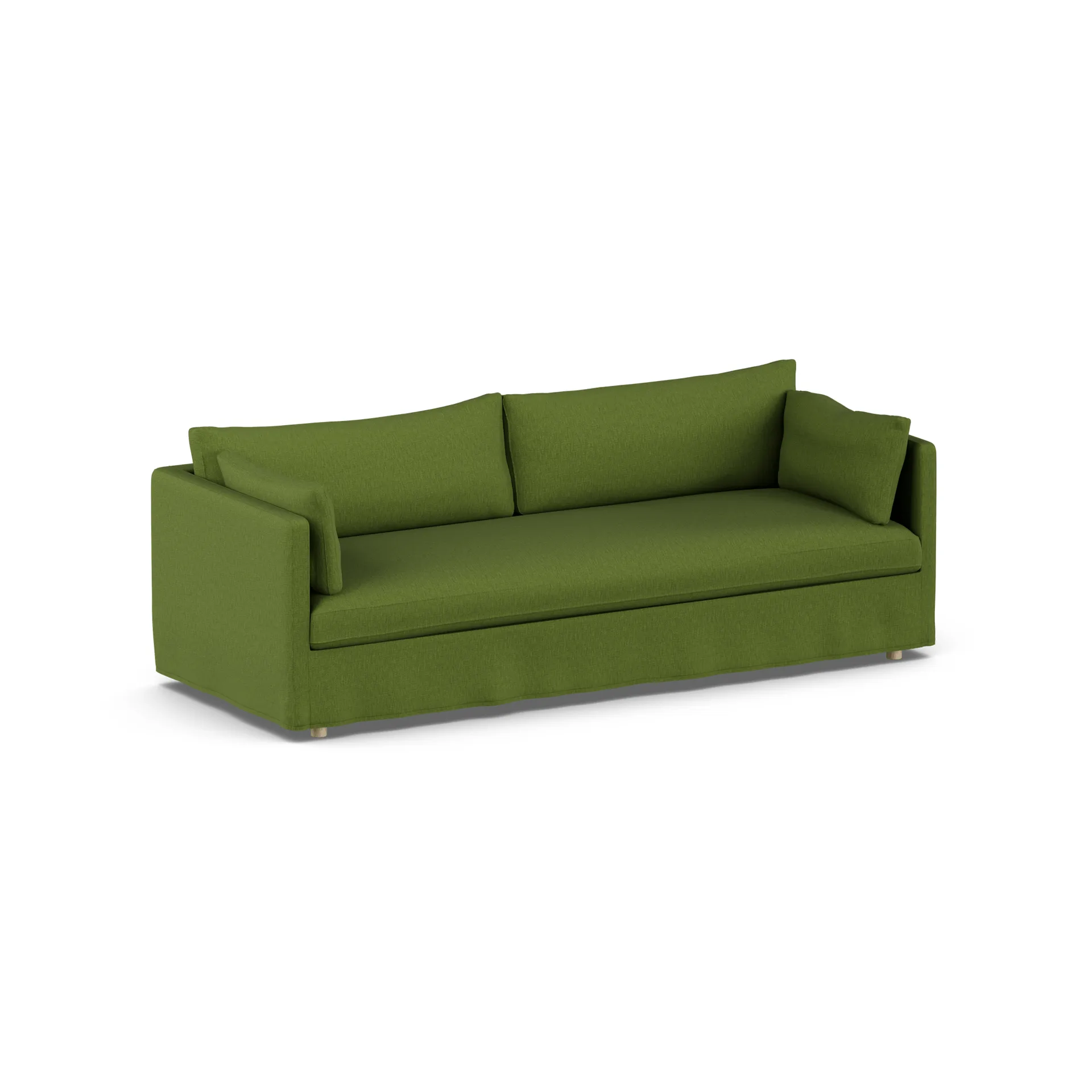 Linnevik divano, Luiza Green 3975-rovere oliato bianco, 4 sedute, con gonna 1898