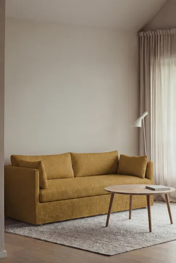 Linnevik divano - Luiza Mustard 3972-rovere oliato bianco, 3 sedute, con gonna - 1898
