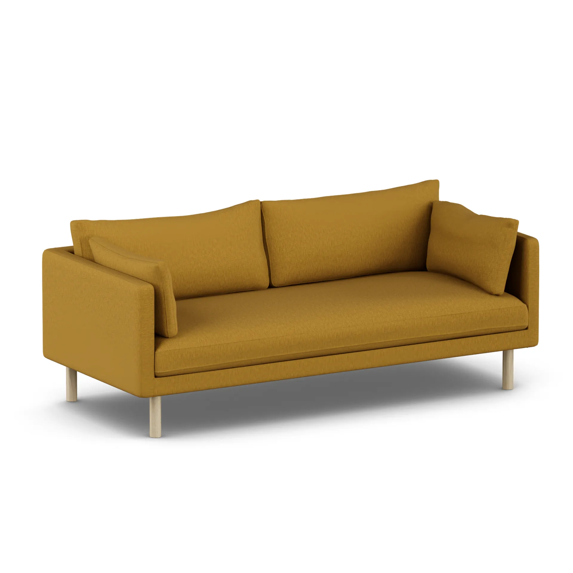 Linnevik divano, Luiza Mustard 3972-rovere oliato bianco, 3 sedute, senza gonna 1898