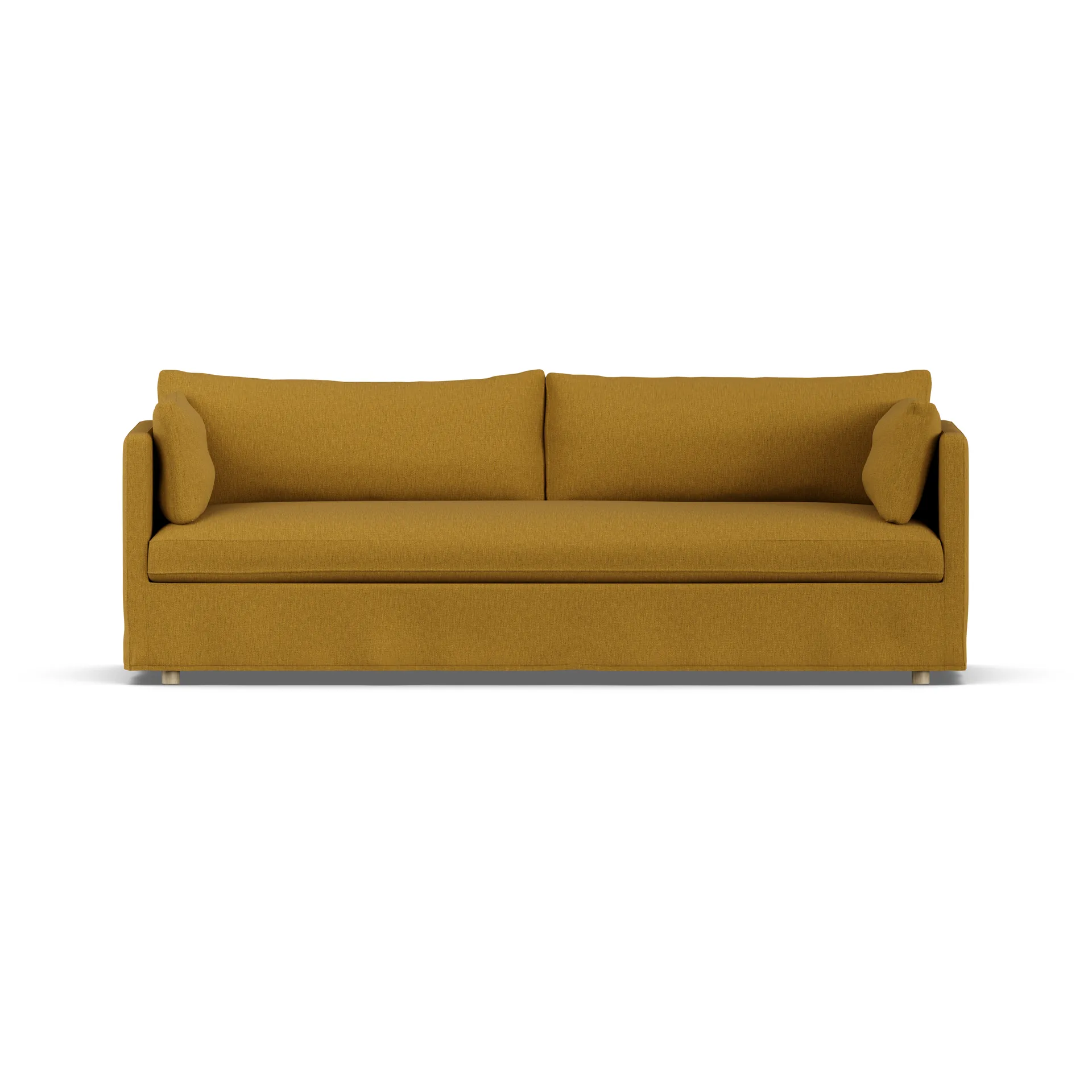 Linnevik divano, Luiza Mustard 3972-rovere oliato bianco, 4 sedute, con gonna 1898