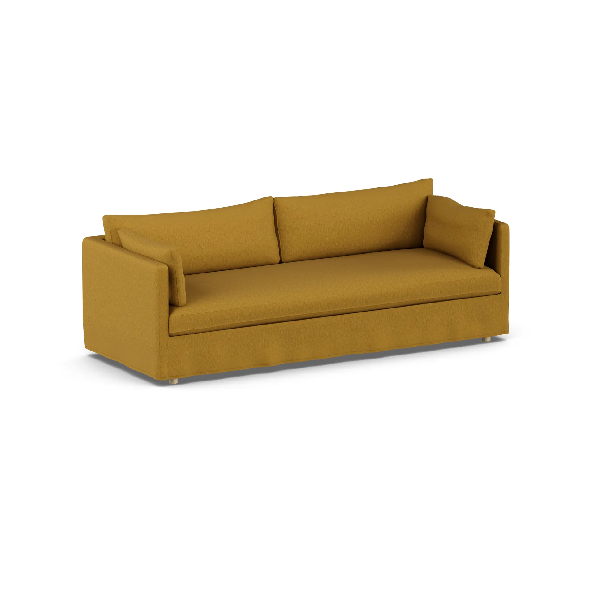 Linnevik divano, Luiza Mustard 3972-rovere oliato bianco, 4 sedute, con gonna 1898
