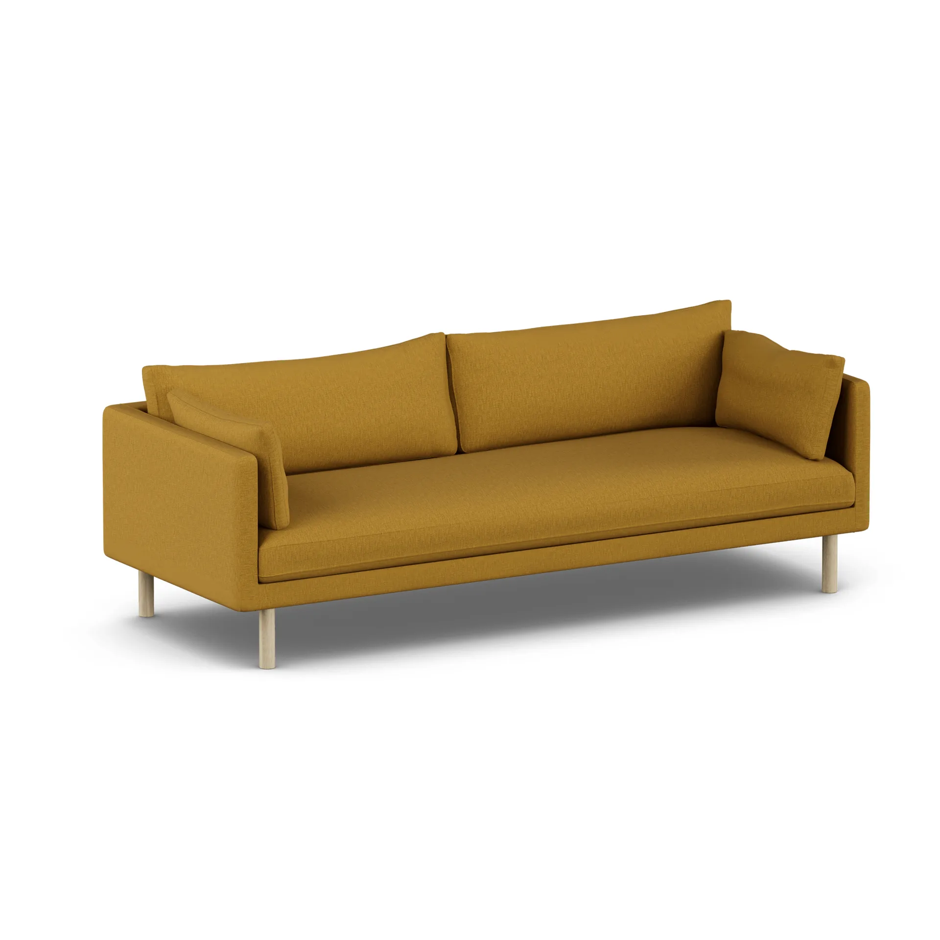 Linnevik divano, Luiza Mustard 3972-rovere oliato bianco, 4 sedute, senza gonna 1898