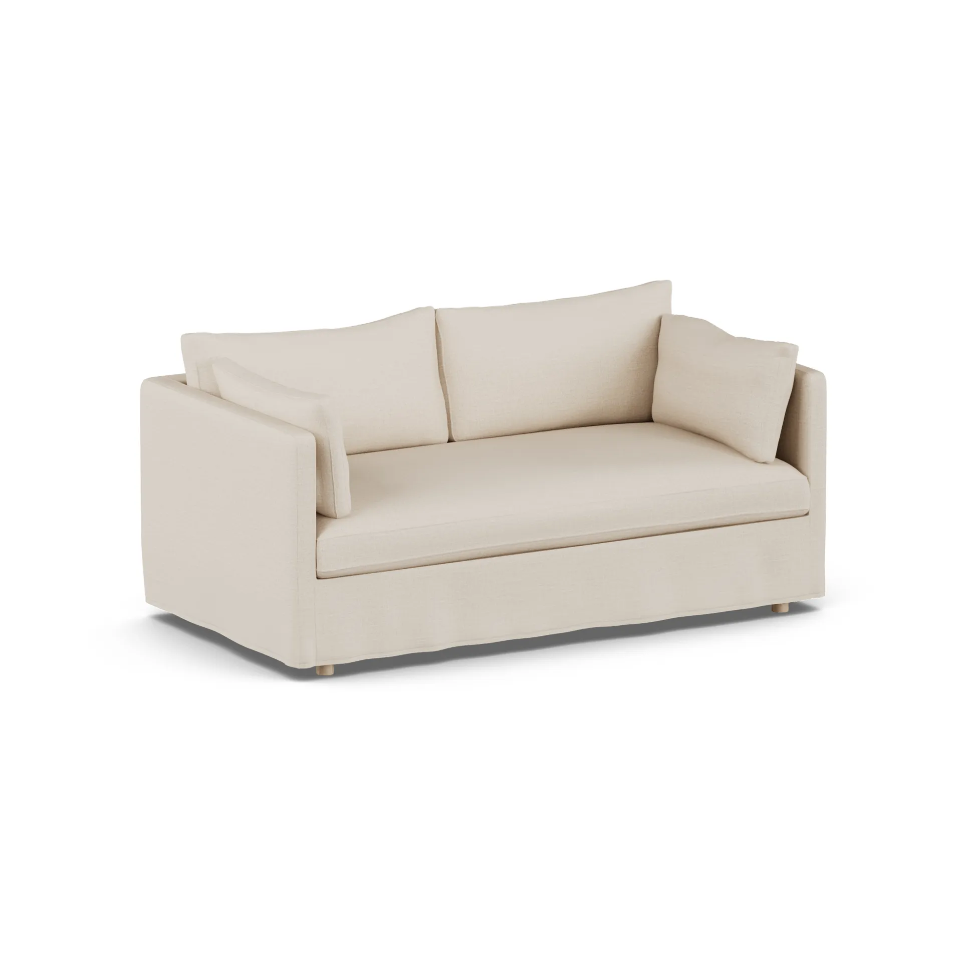 Linnevik divano, Same Beige 6670-rovere oliato bianco, 2 sedute, con gonna 1898