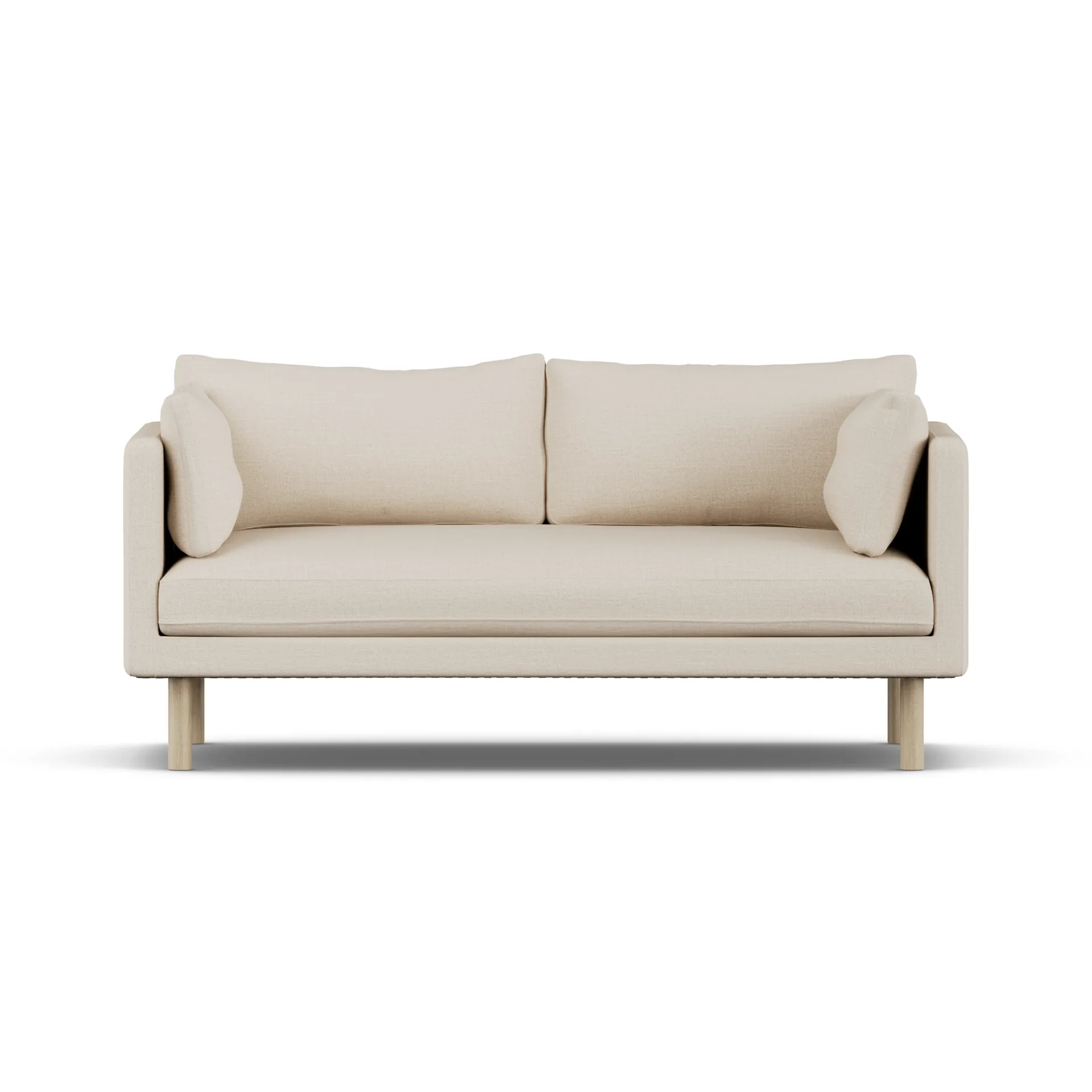 Linnevik divano, Same Beige 6670-rovere oliato bianco, 2 sedute, senza gonna 1898