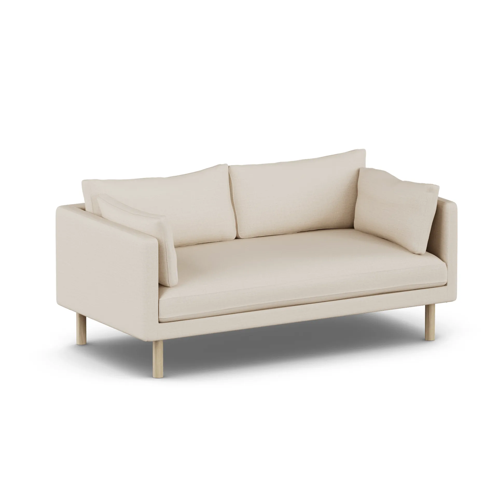 Linnevik divano, Same Beige 6670-rovere oliato bianco, 2 sedute, senza gonna 1898