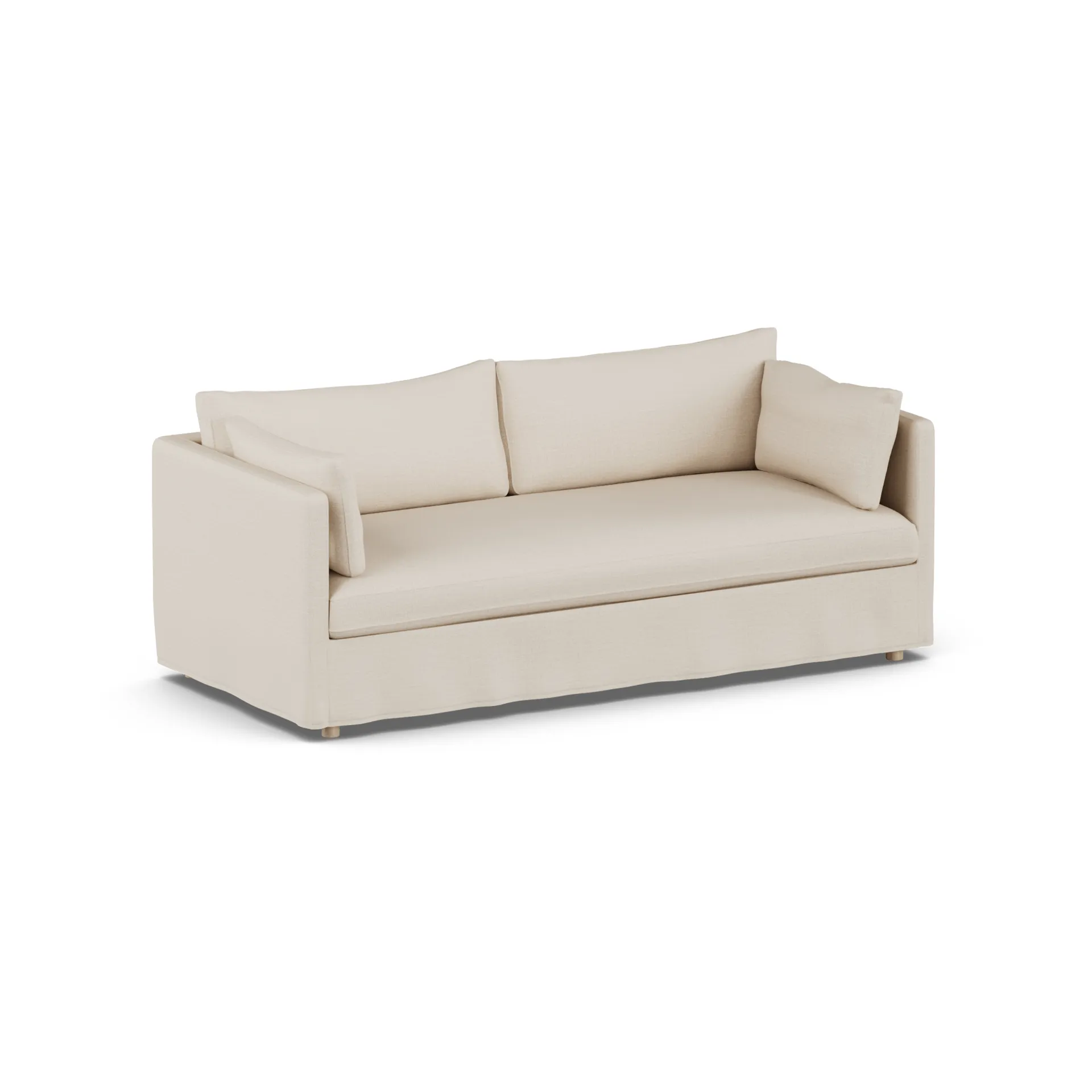 Linnevik divano, Same Beige 6670-rovere oliato bianco, 3 sedute, con gonna 1898