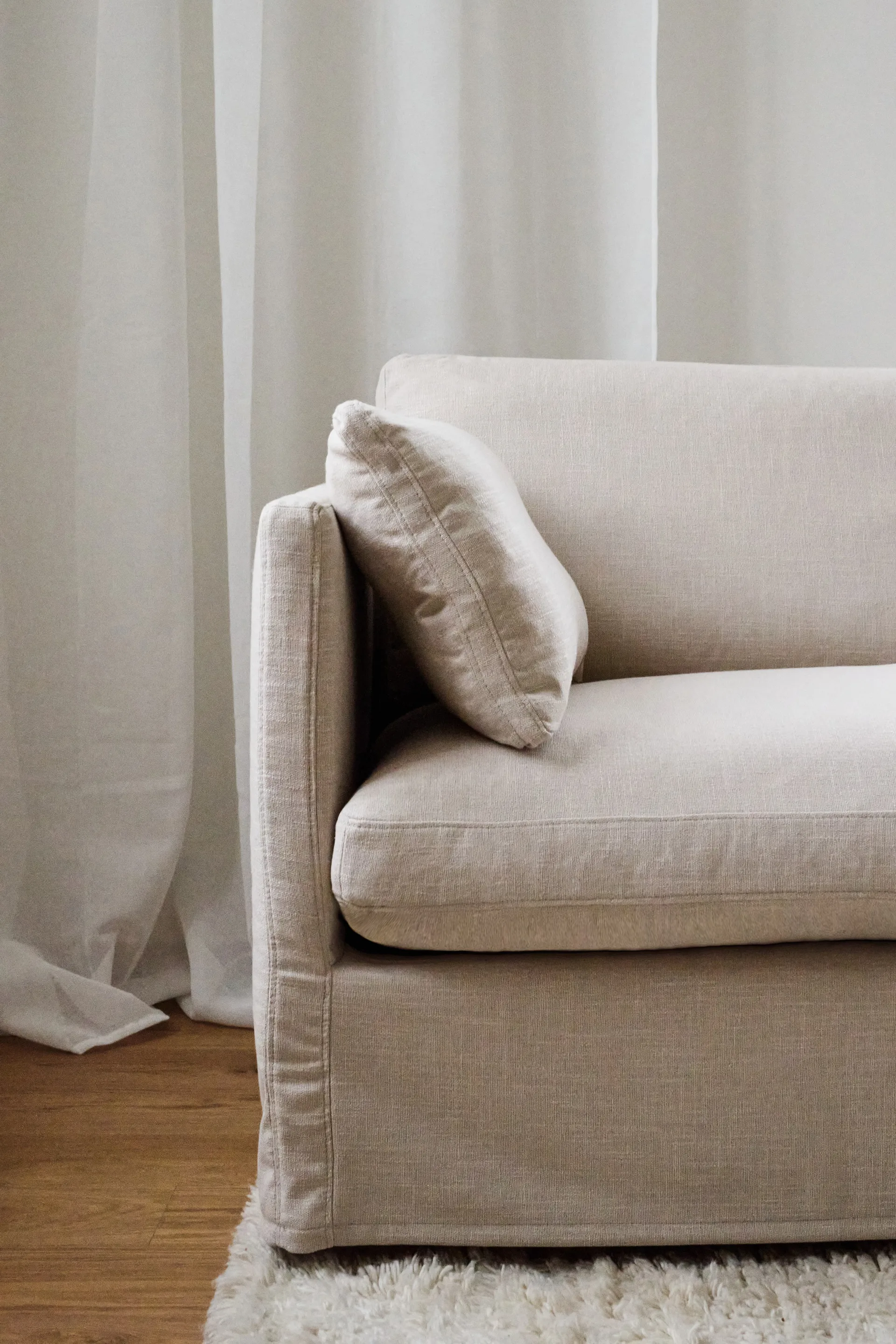 Linnevik divano, Same Beige 6670-rovere oliato bianco, 3 sedute, con gonna 1898