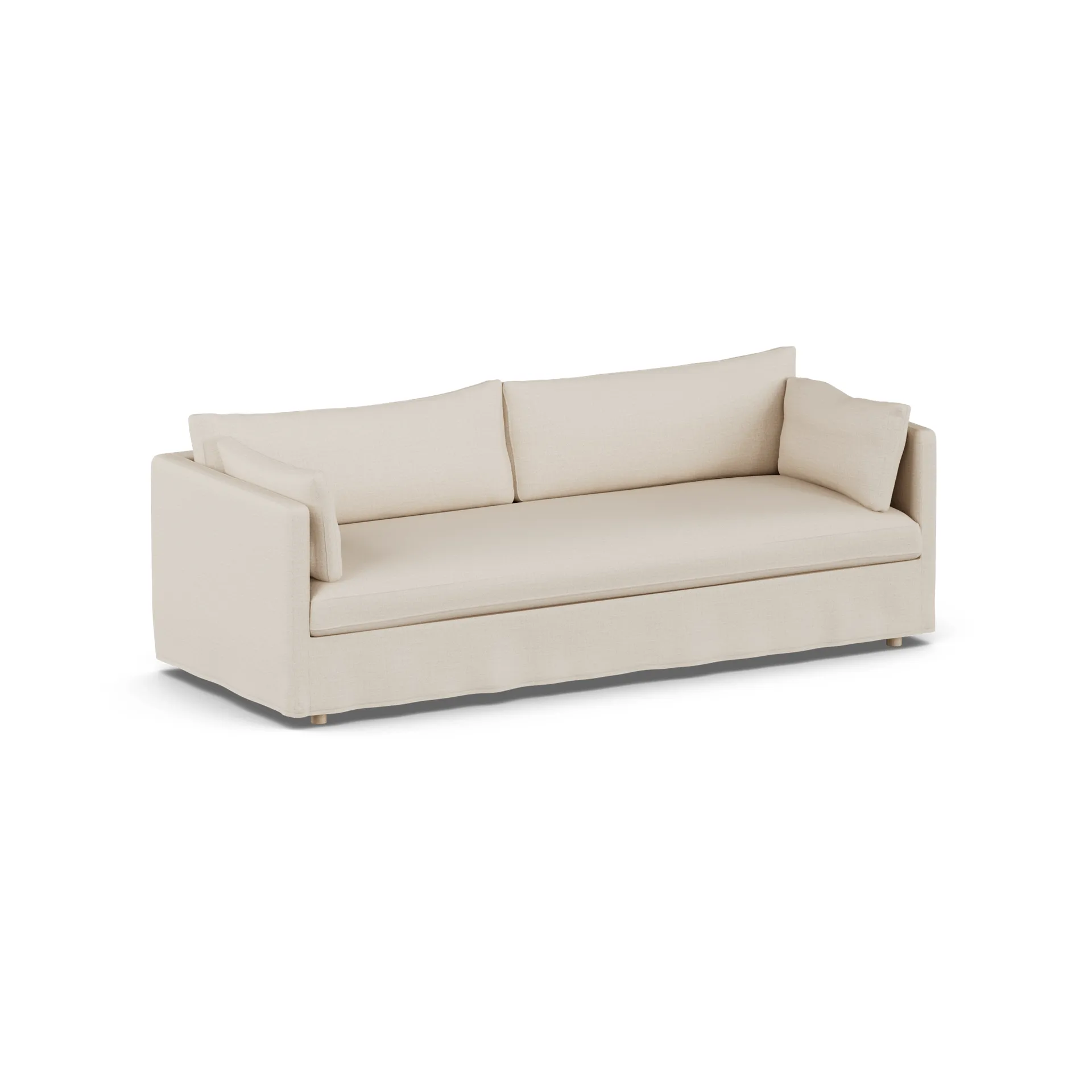 Linnevik divano, Same Beige 6670-rovere oliato bianco, 4 sedute, con gonna 1898