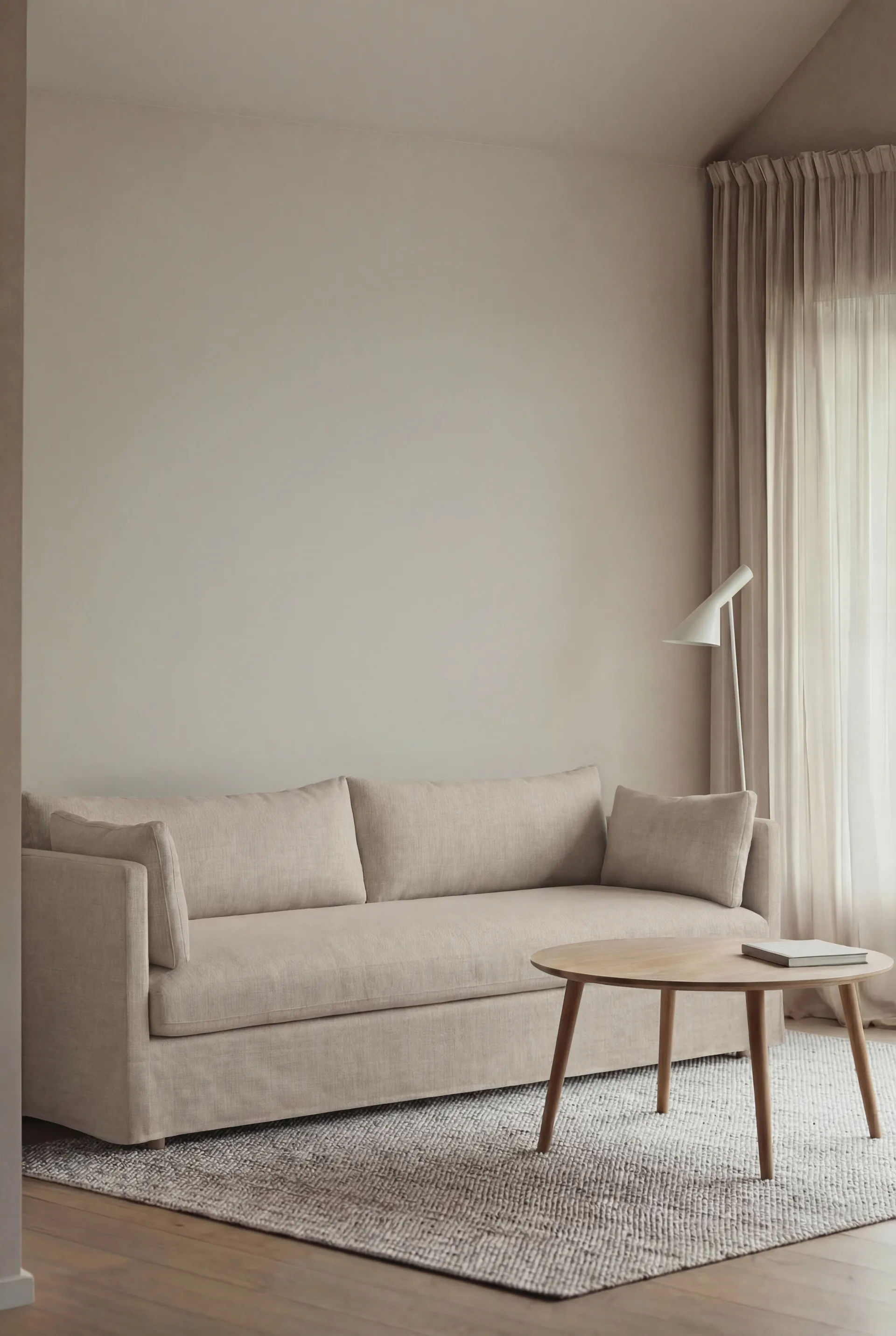 Linnevik divano, Same Beige 6670-rovere oliato bianco, 4 sedute, con gonna 1898