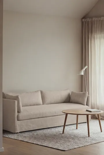Linnevik divano - Same Beige 6670-rovere oliato bianco, 4 sedute, con gonna - 1898