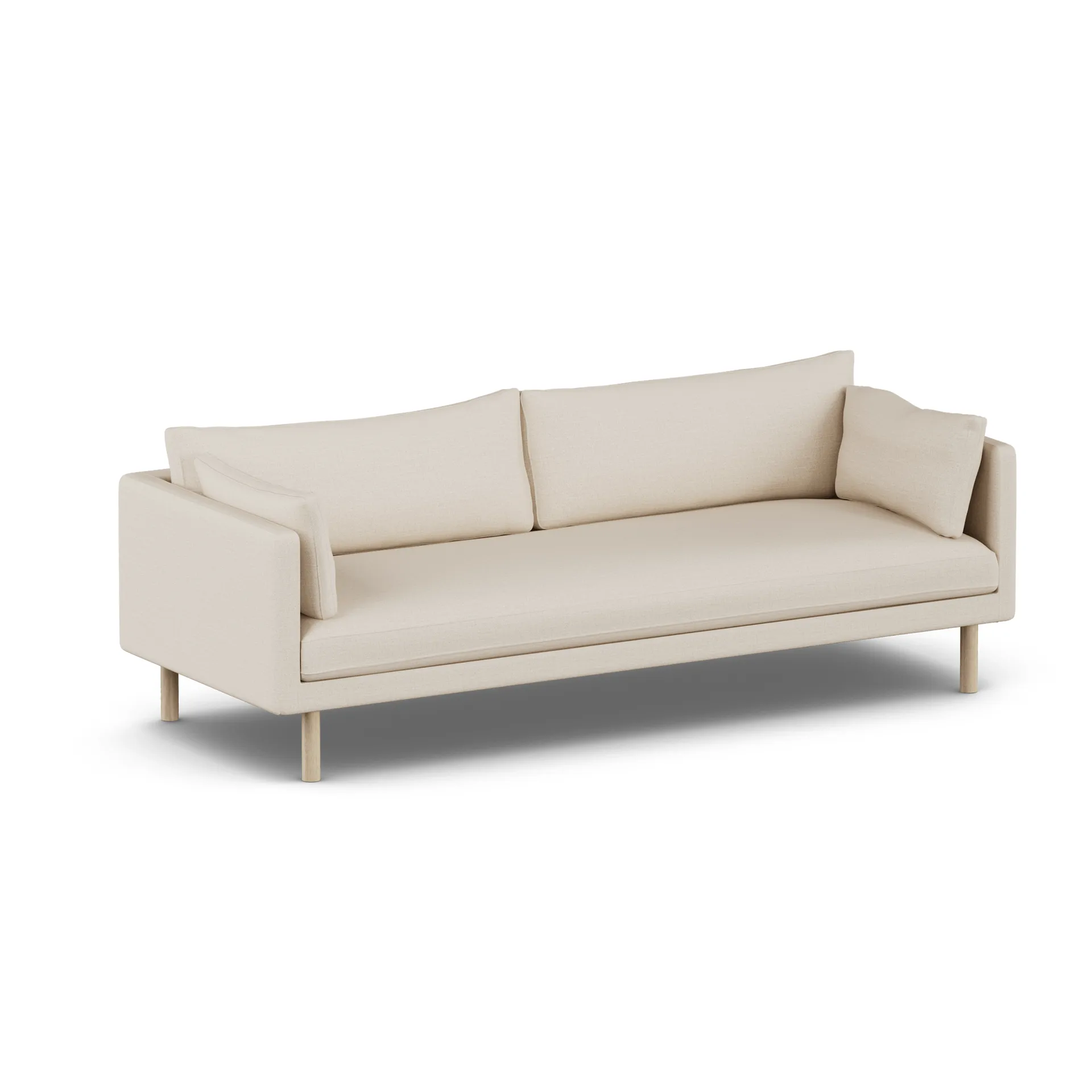 Linnevik divano, Same Beige 6670-rovere oliato bianco, 4 sedute, senza gonna 1898