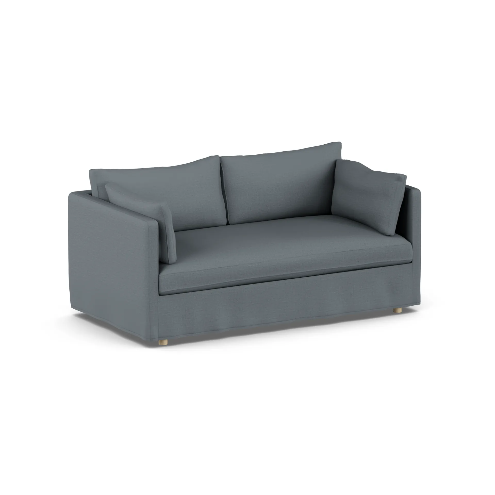 Linnevik divano, Same Blue 6678-rovere oliato bianco, 2 sedute, con gonna 1898
