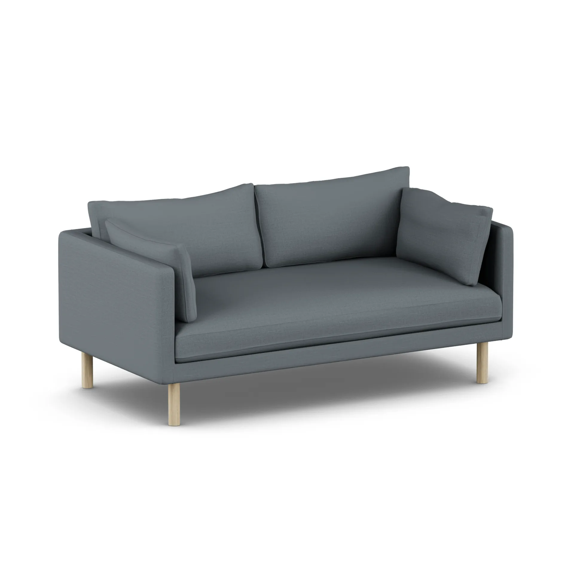 Linnevik divano, Same Blue 6678-rovere oliato bianco, 2 sedute, senza gonna 1898