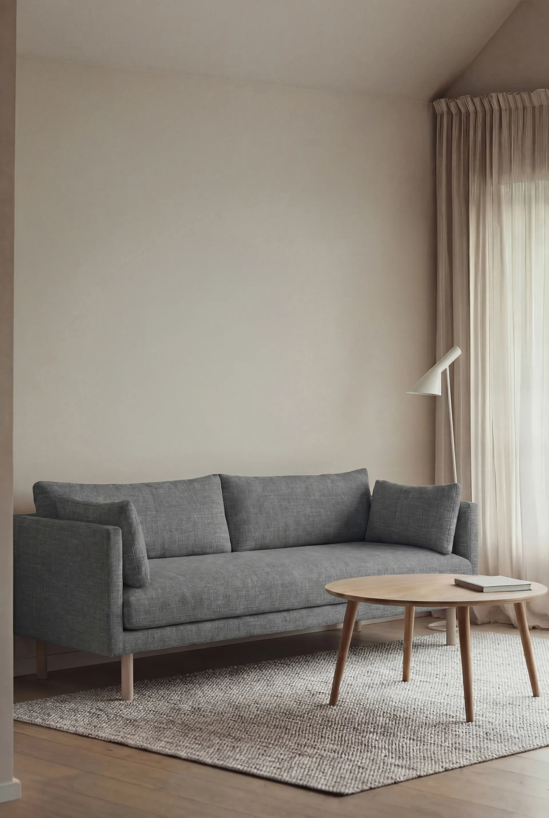 Linnevik divano, Same Blue 6678-rovere oliato bianco, 3 sedute, senza gonna 1898
