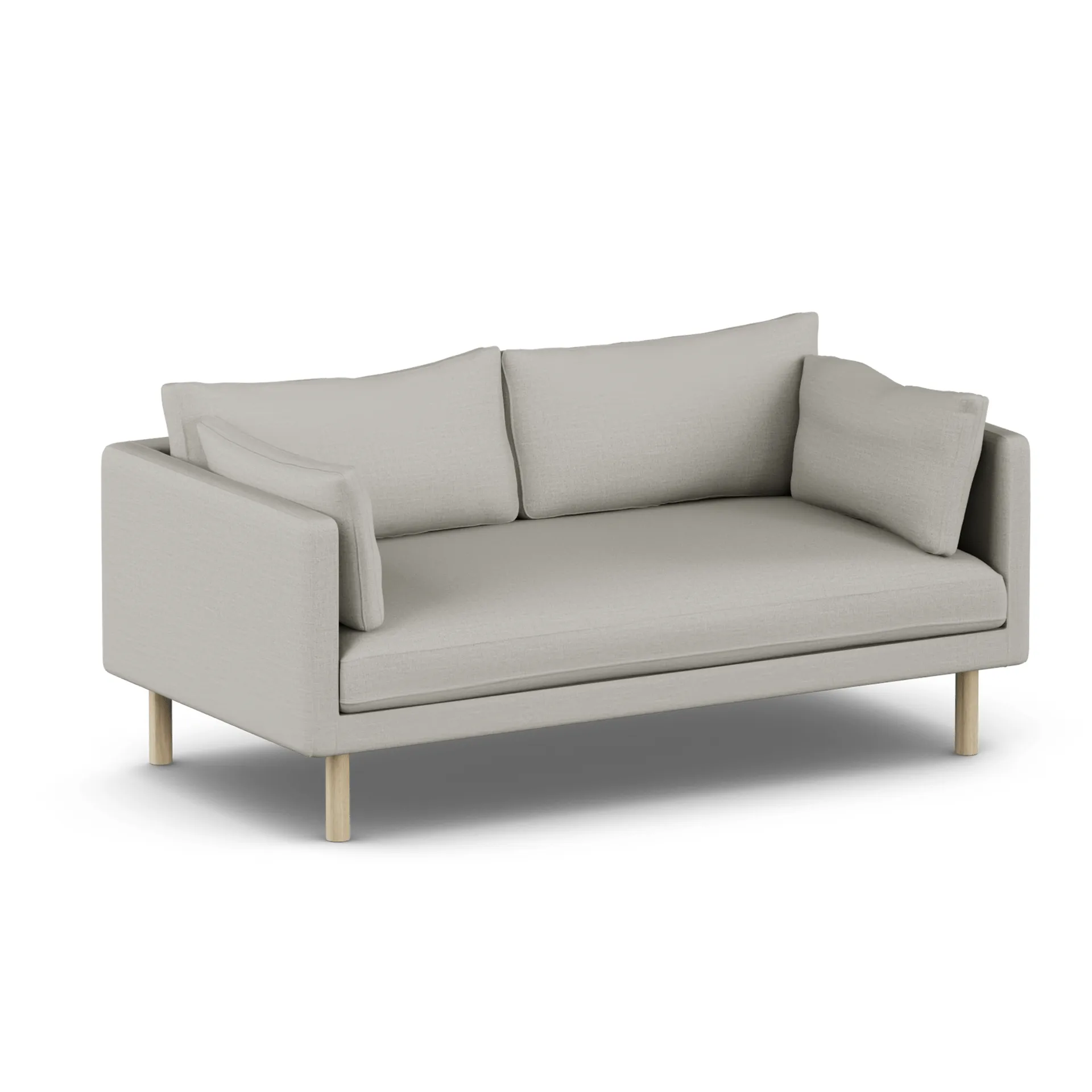 Linnevik divano, Same Grey 6673-rovere oliato bianco, 2 sedute, senza gonna 1898