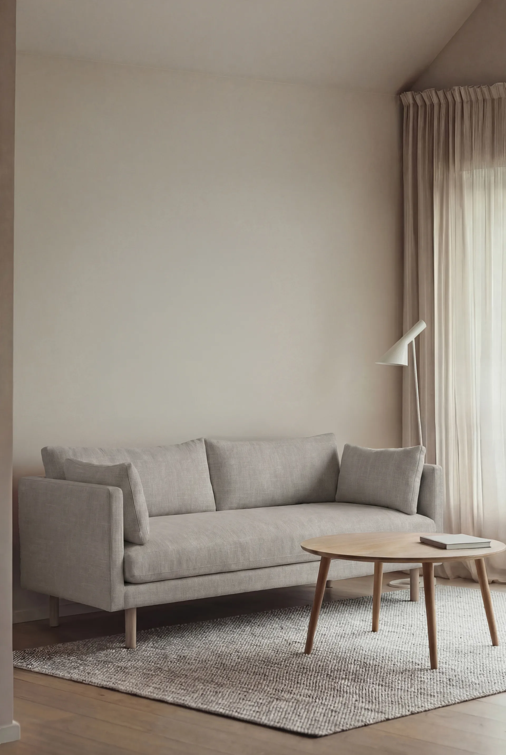 Linnevik divano, Same Grey 6673-rovere oliato bianco, 2 sedute, senza gonna 1898
