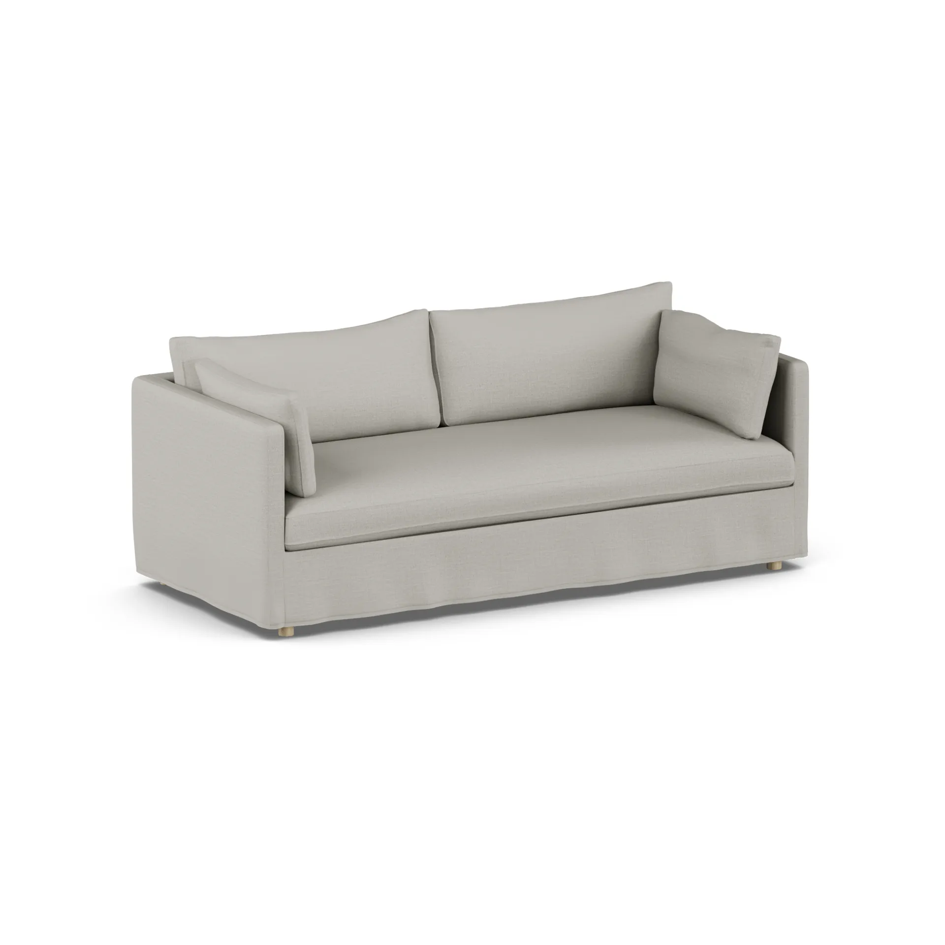 Linnevik divano, Same Grey 6673-rovere oliato bianco, 3 sedute, con gonna 1898