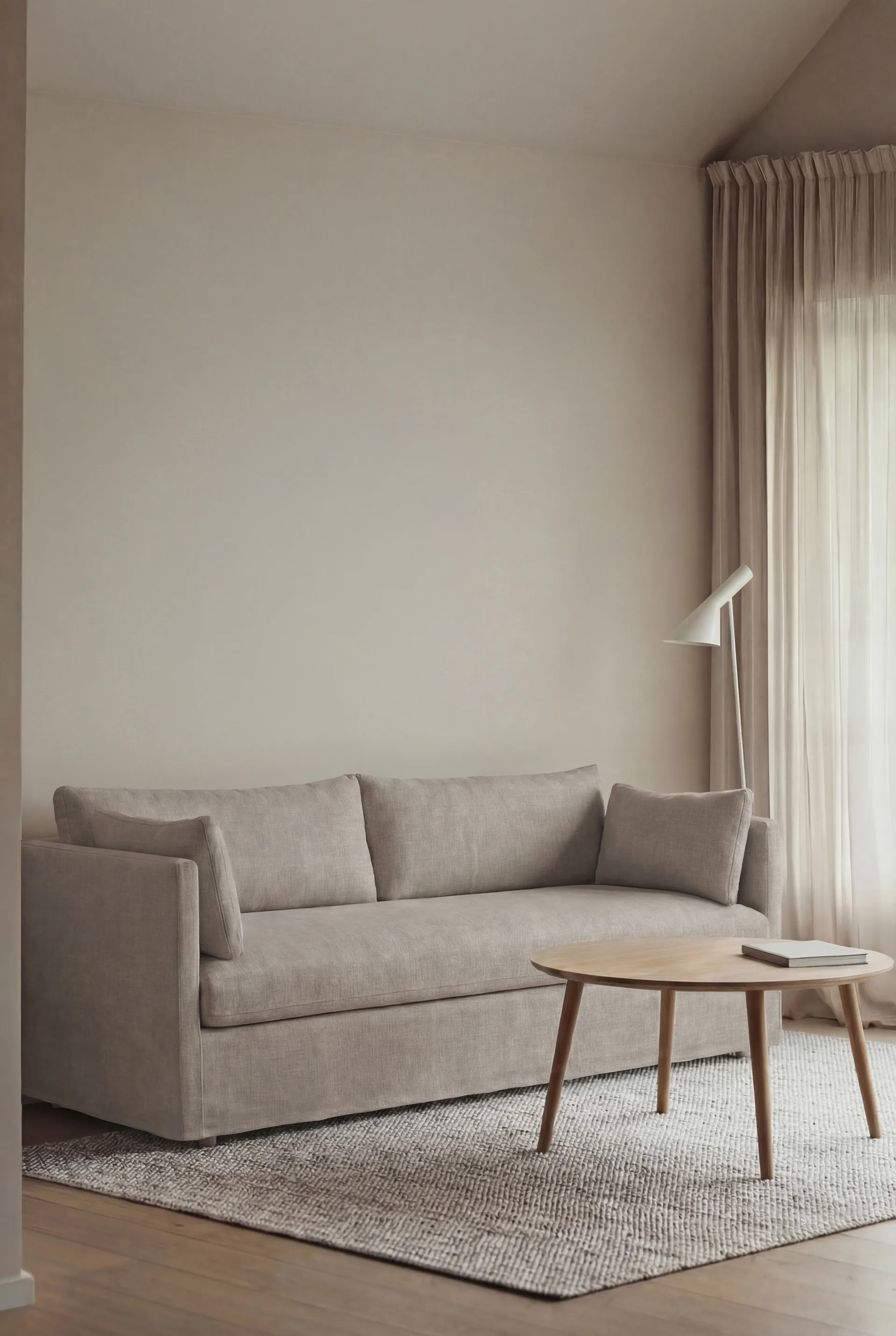 Linnevik divano, Same Grey 6673-rovere oliato bianco, 3 sedute, con gonna 1898