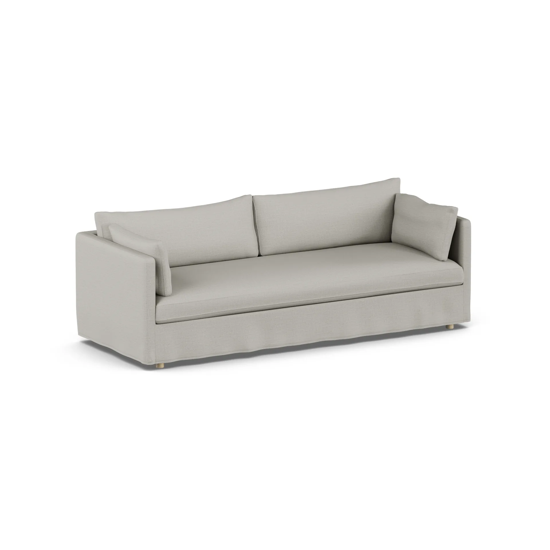 Linnevik divano, Same Grey 6673-rovere oliato bianco, 4 sedute, con gonna 1898