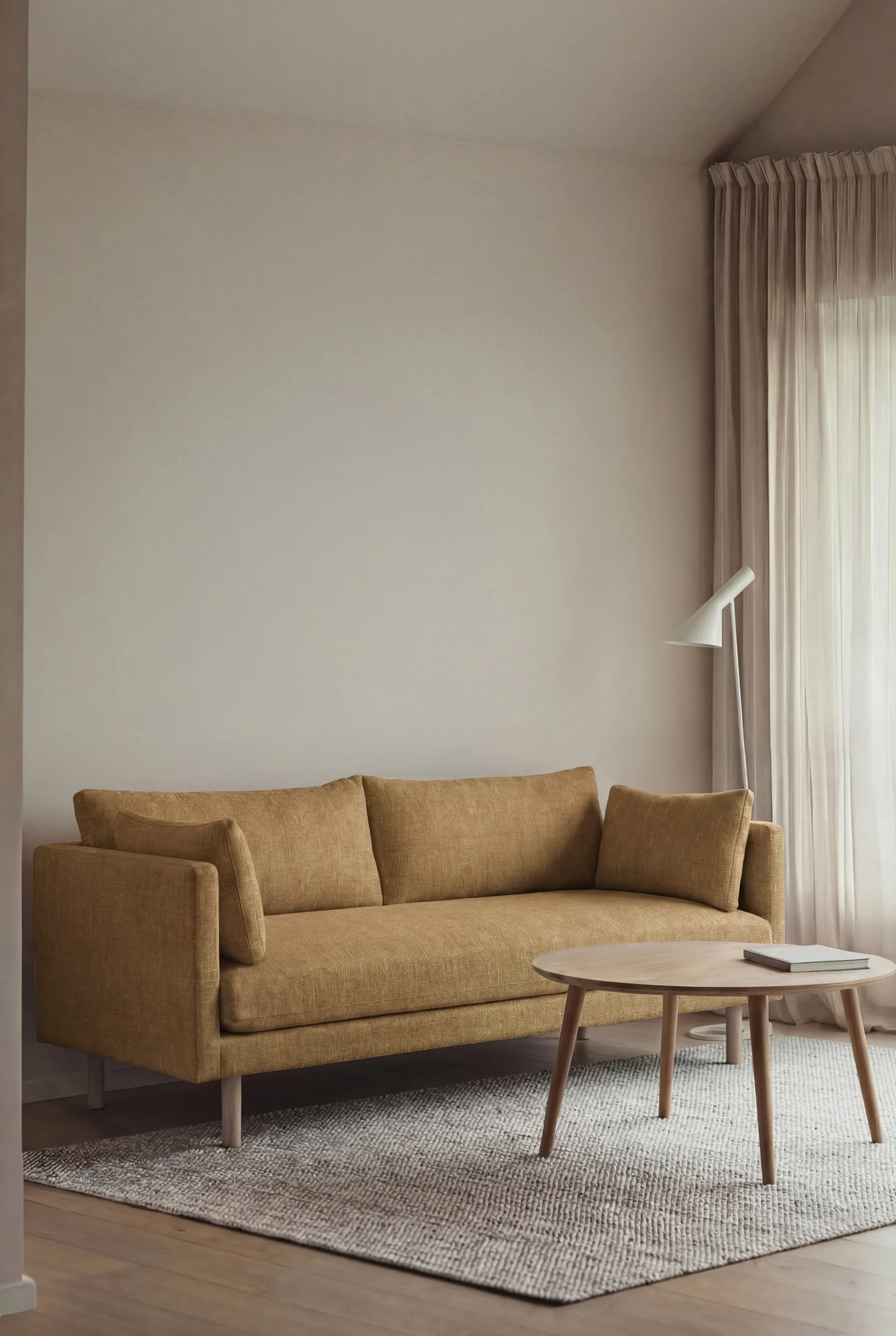 Linnevik divano, Same Ochre 6676-rovere oliato bianco, 2 sedute, senza gonna 1898