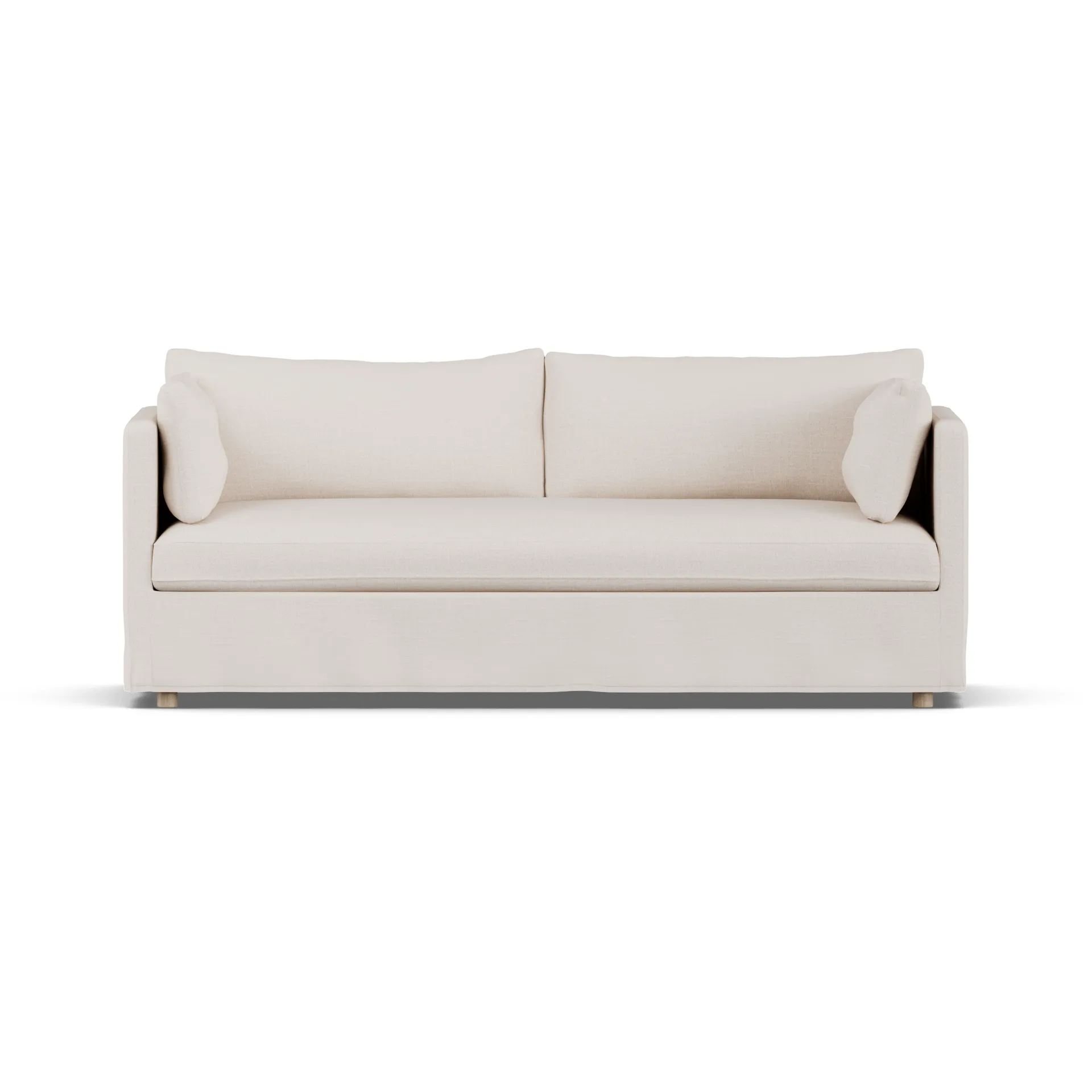 Linnevik divano, Same Off White 6671-rovere oliato bianco, 3 sedute, con gonna 1898
